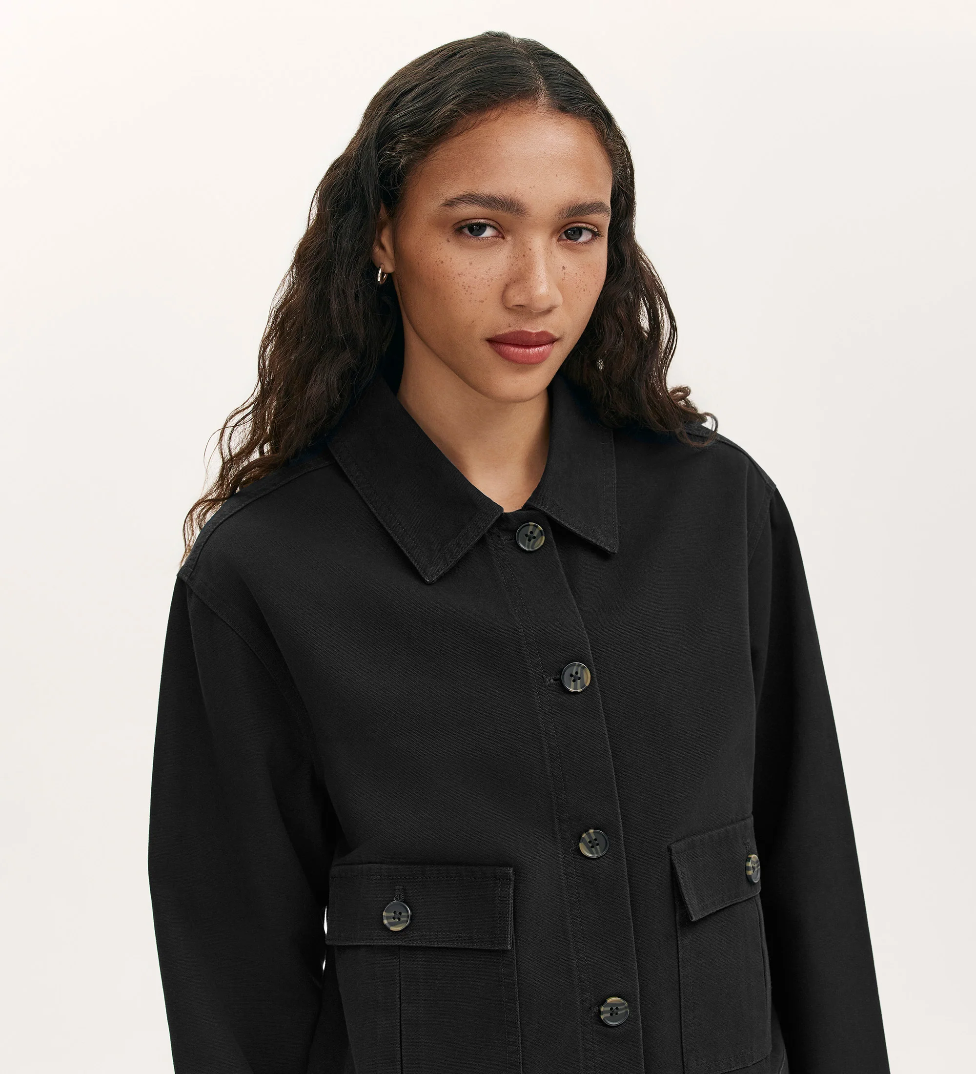Kelsie Black Canvas Jacket - Image 3
