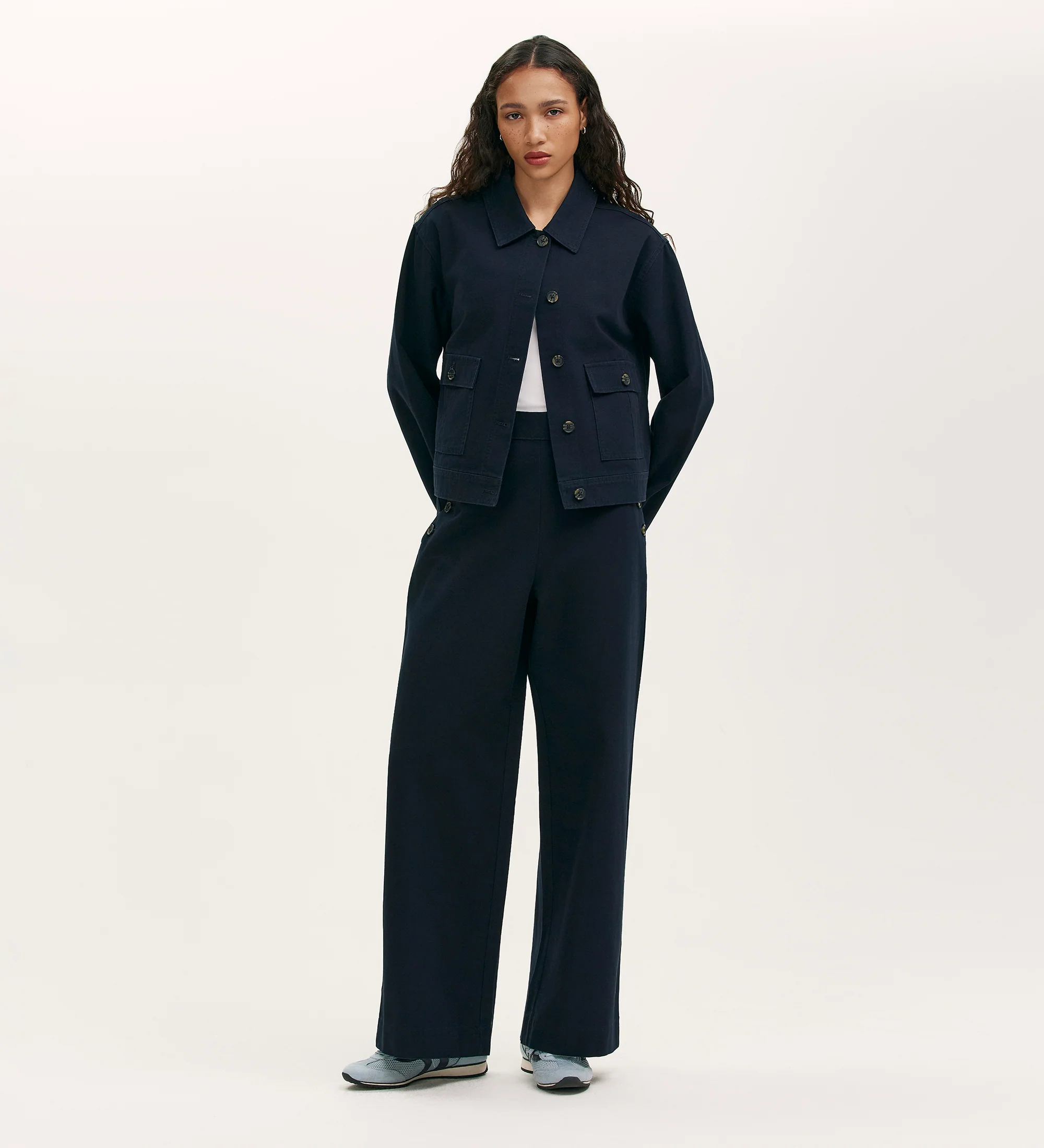Kelsie Navy Canvas Jacket - Image 2
