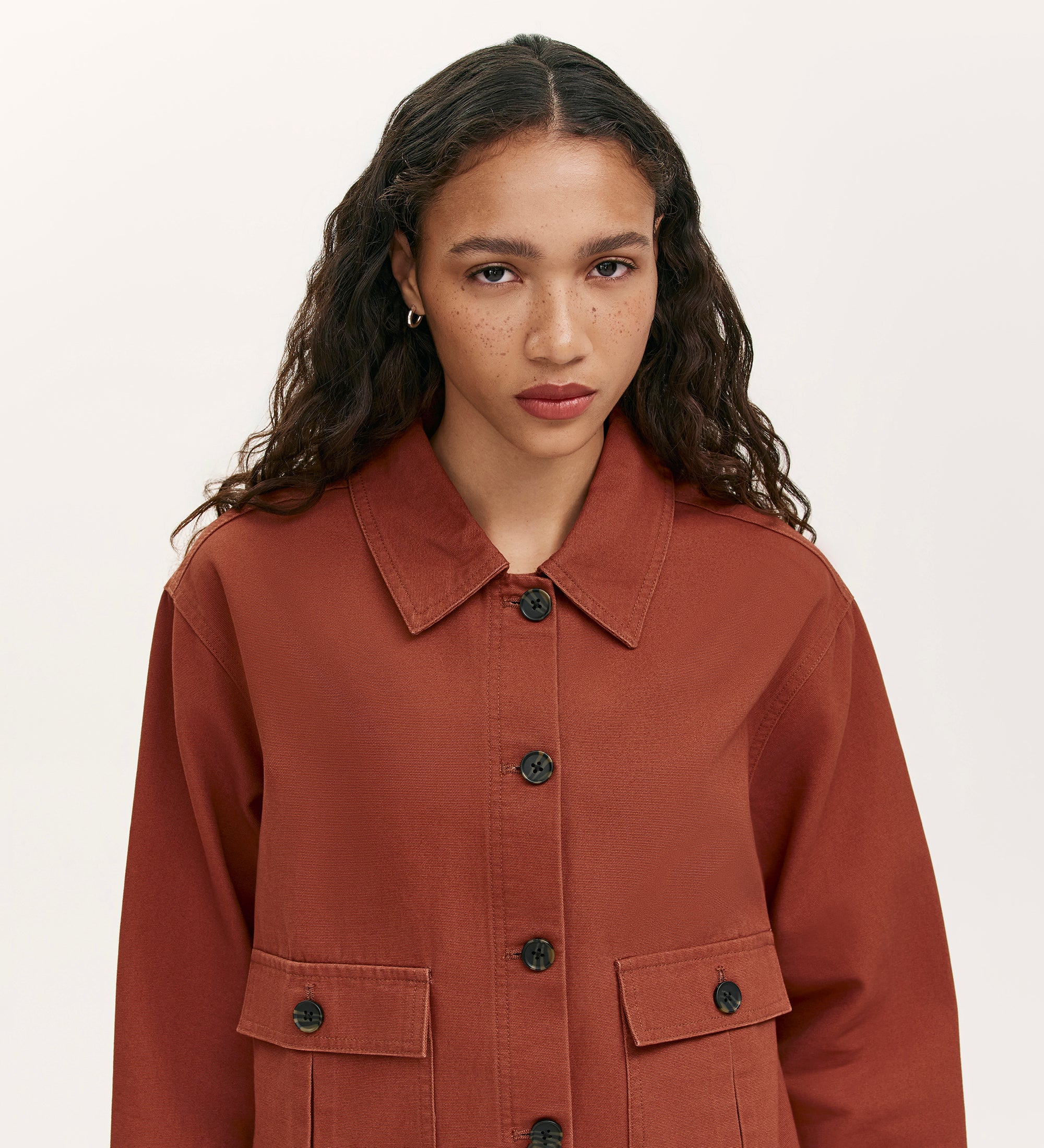 Kelsie Terracotta Canvas Jacket - Image 3