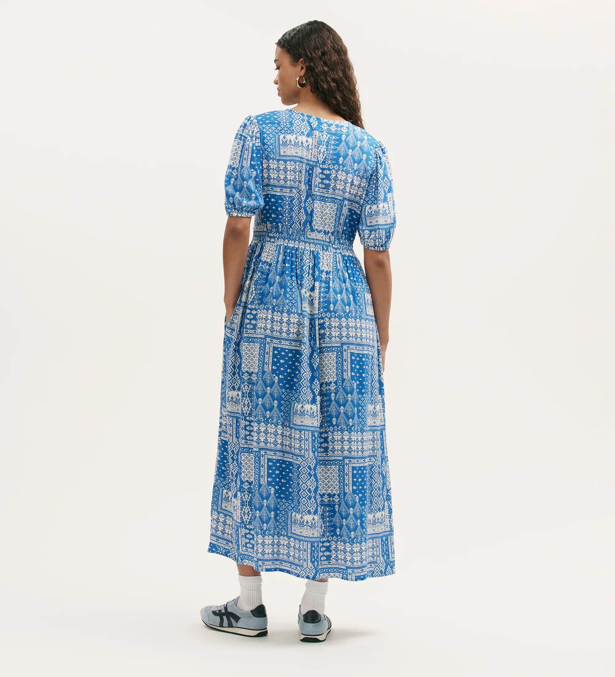 Kiara Blue Aztec Midi Dress - Image 4