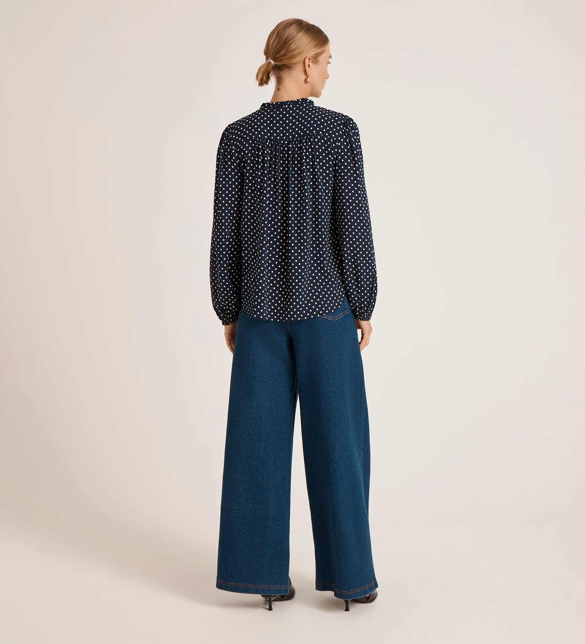 Kiya Navy Polka Dot Blouse - Image 5