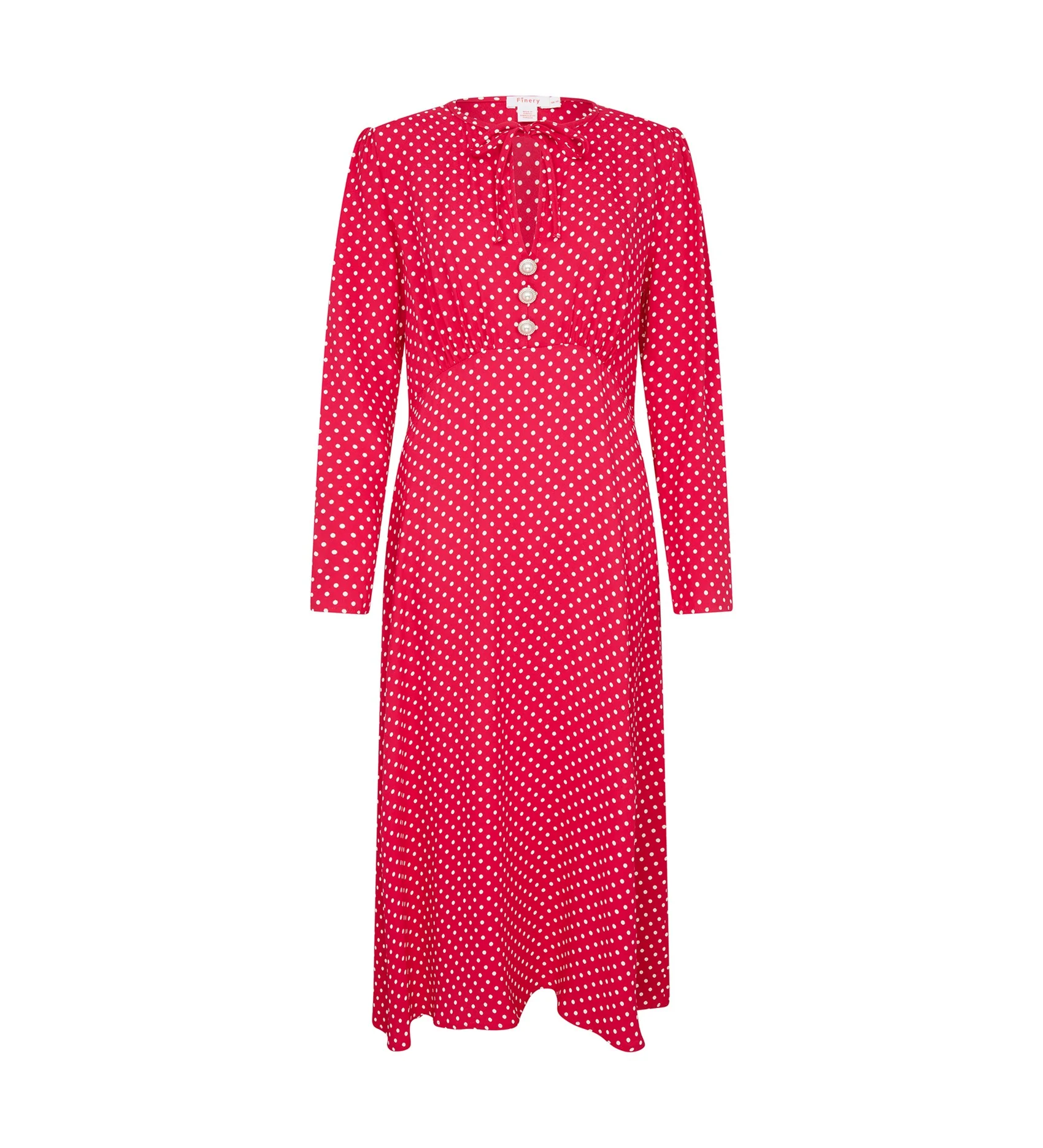 Lina Magenta Polka Dot Midi Dress - Image 5