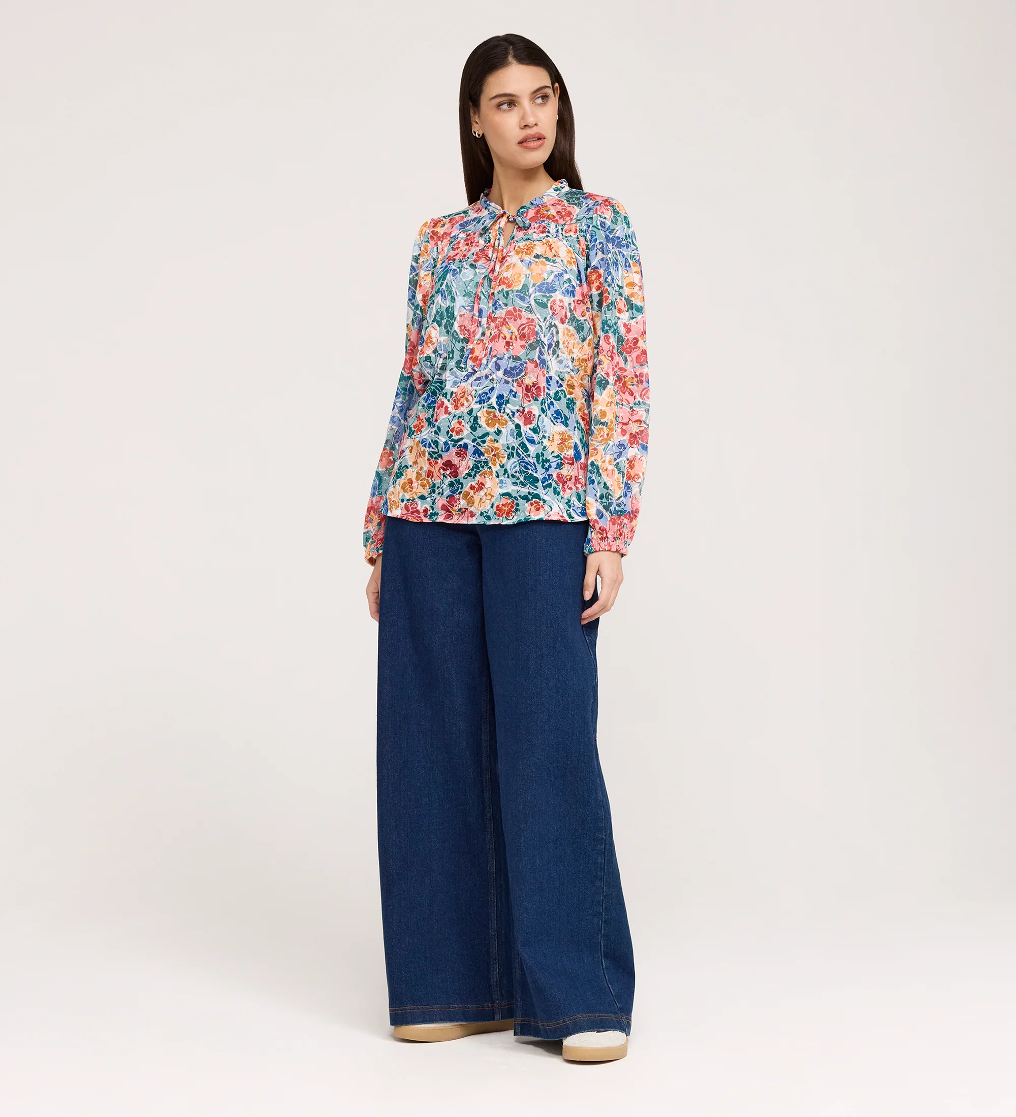 Lizzie Green Floral Jersey Blouse - Image 3