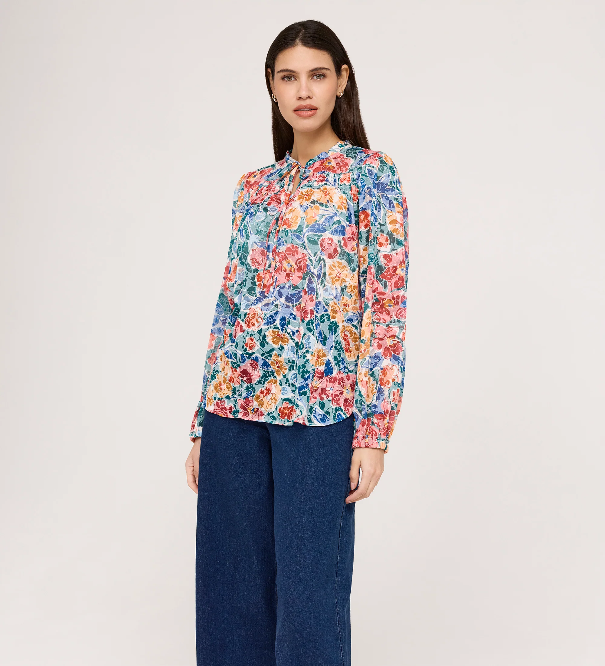Lizzie Green Floral Jersey Blouse - Image 4