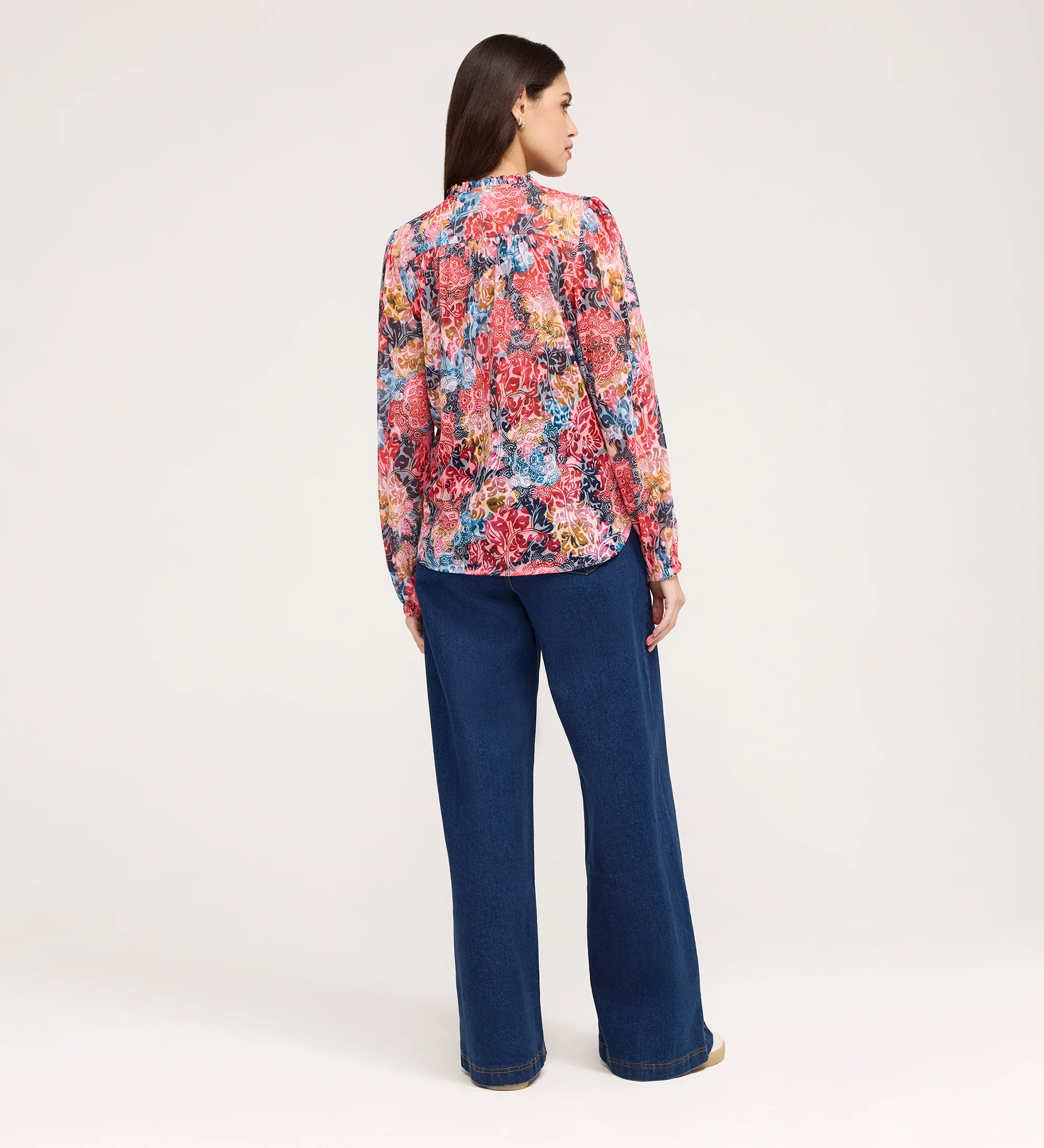 Lizzie Pink Floral Jersey Blouse - Image 5
