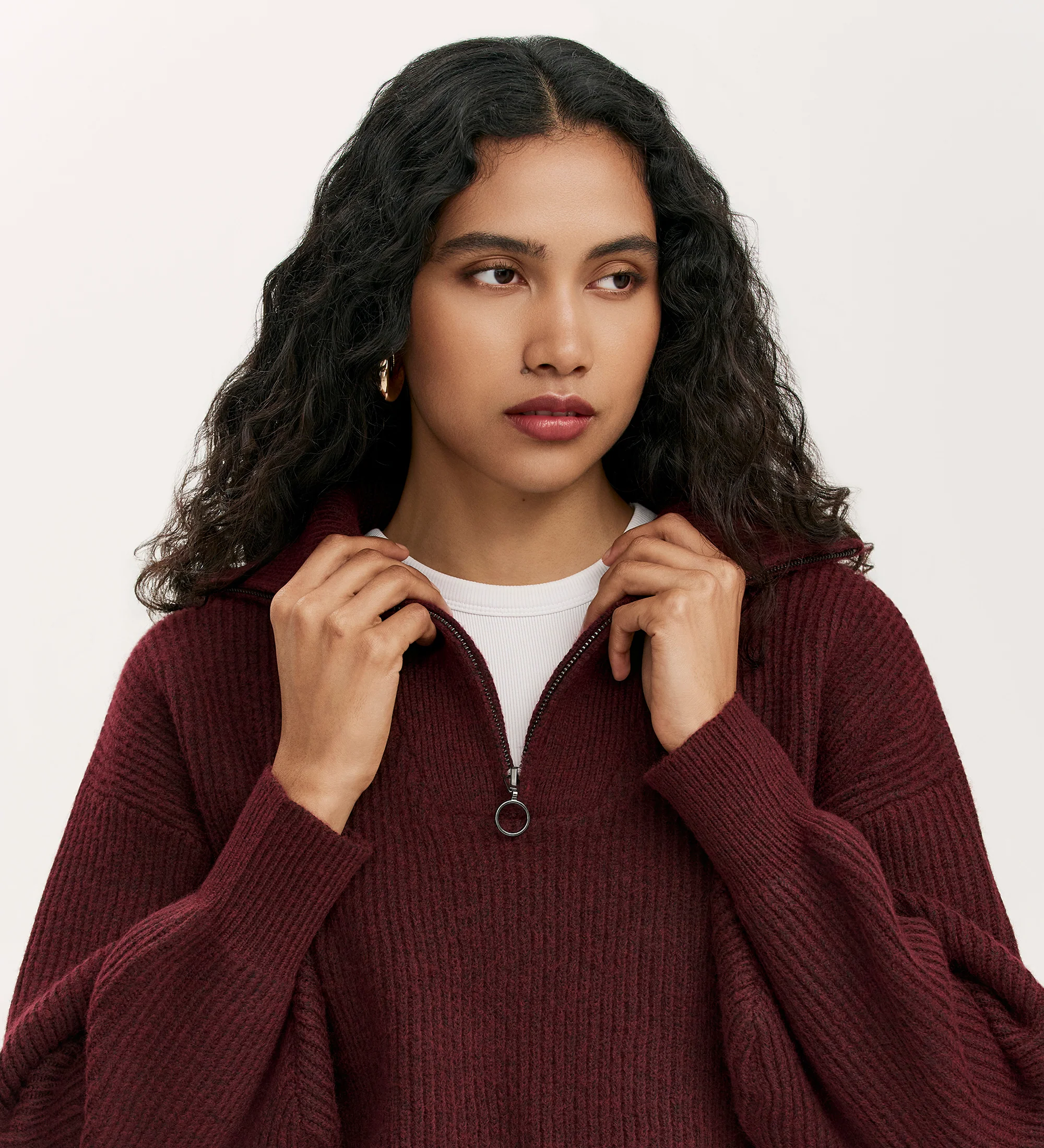 Maddy Burgundy Knitted Jumper - Image 3