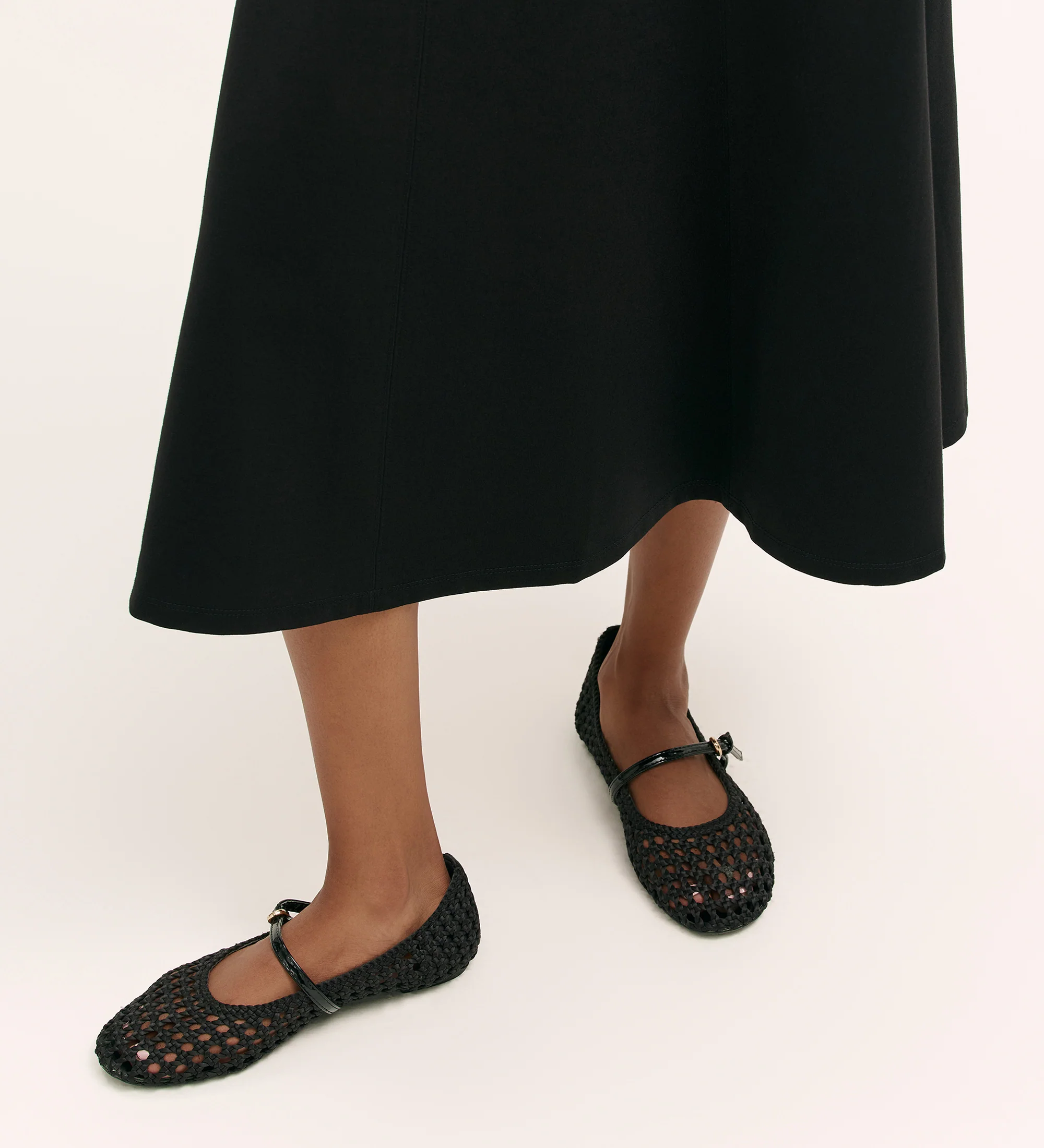Mae Black Ponte Jersey Midi Skirt - Image 3