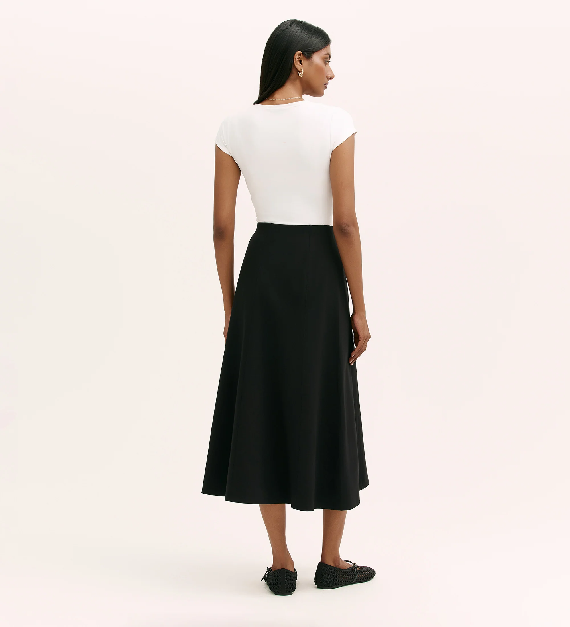 Mae Black Ponte Jersey Midi Skirt - Image 4