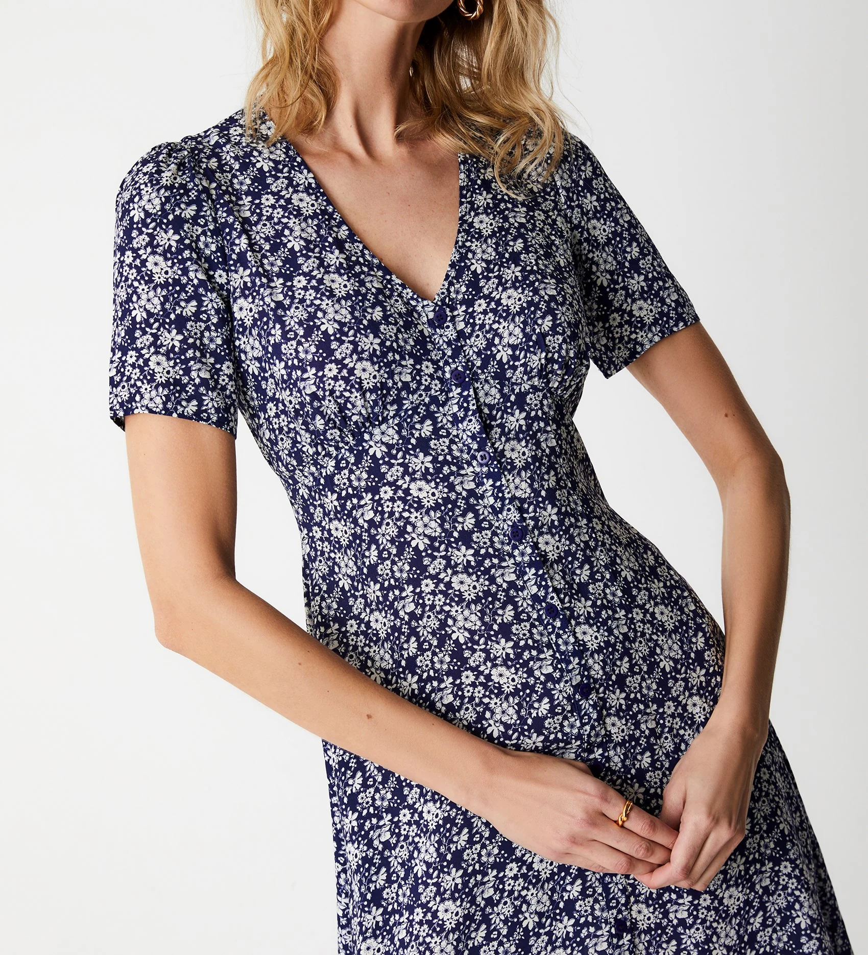 Mala Navy Floral Mini Dress - Image 3