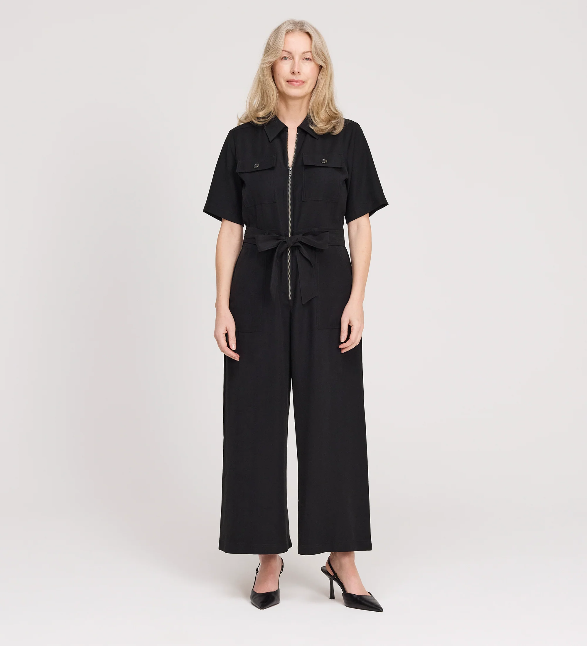 Marie Black Cupro Jumpsuit - Image 4