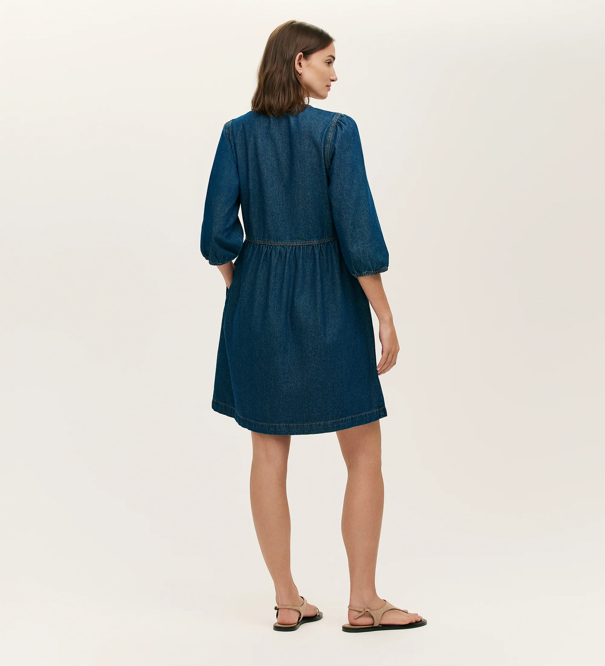 Marilyn Indigo Denim Short Dress - Image 4