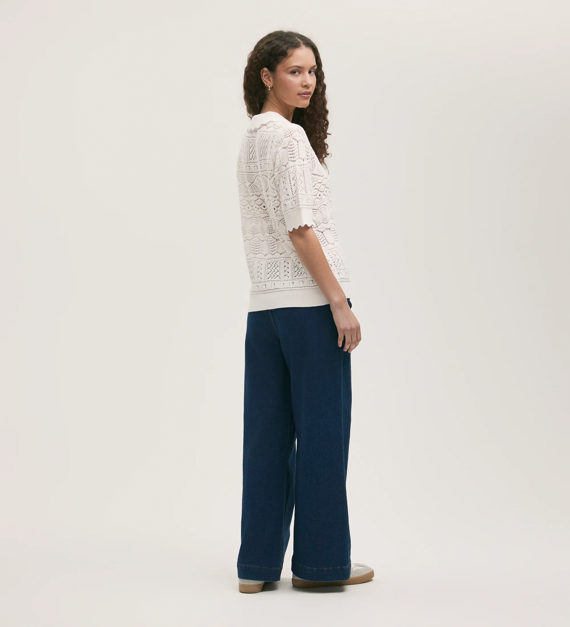Marlowe Cream Crochet Cardigan - Image 4