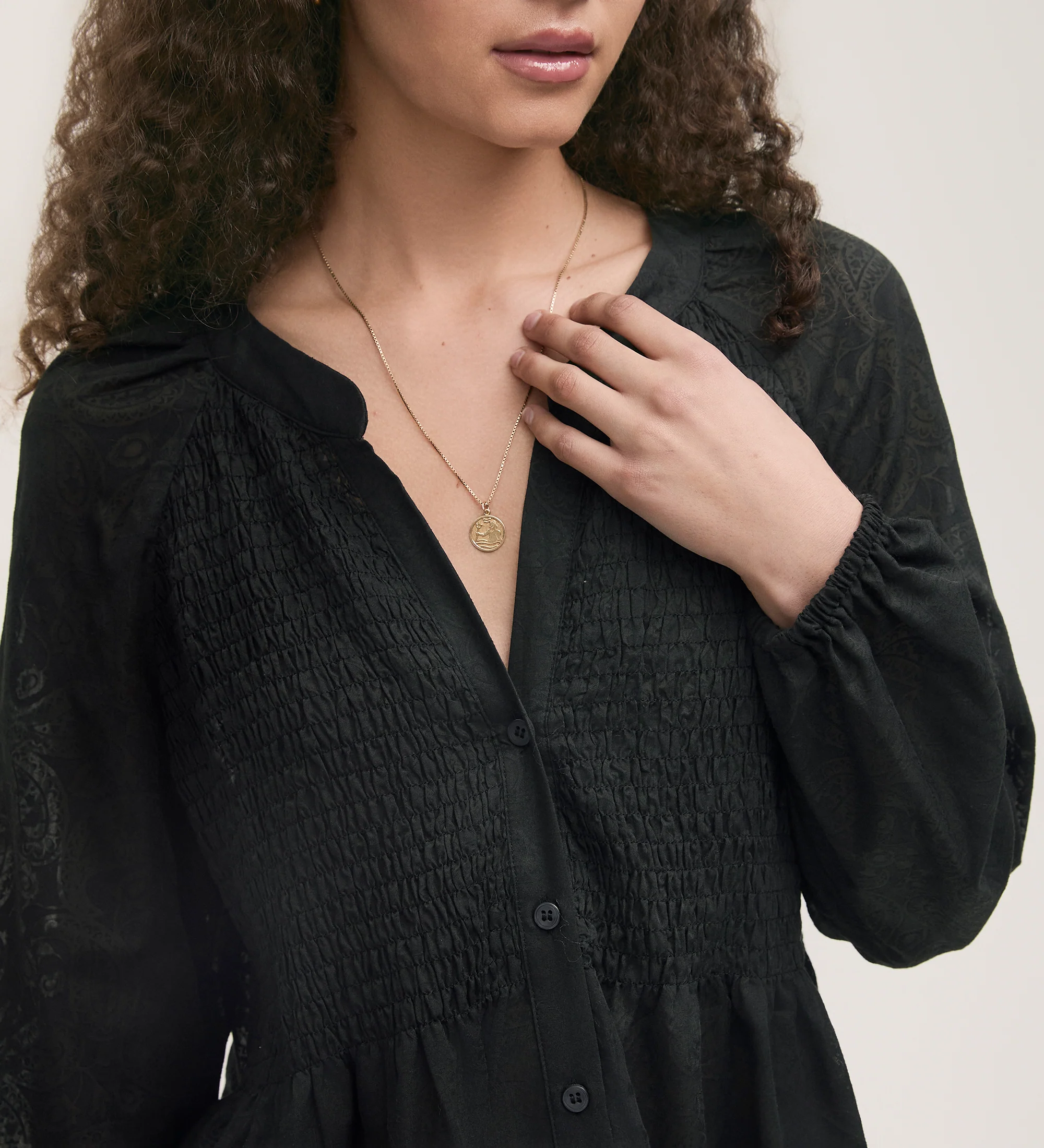 Martha Black Burnout Blouse - Image 3