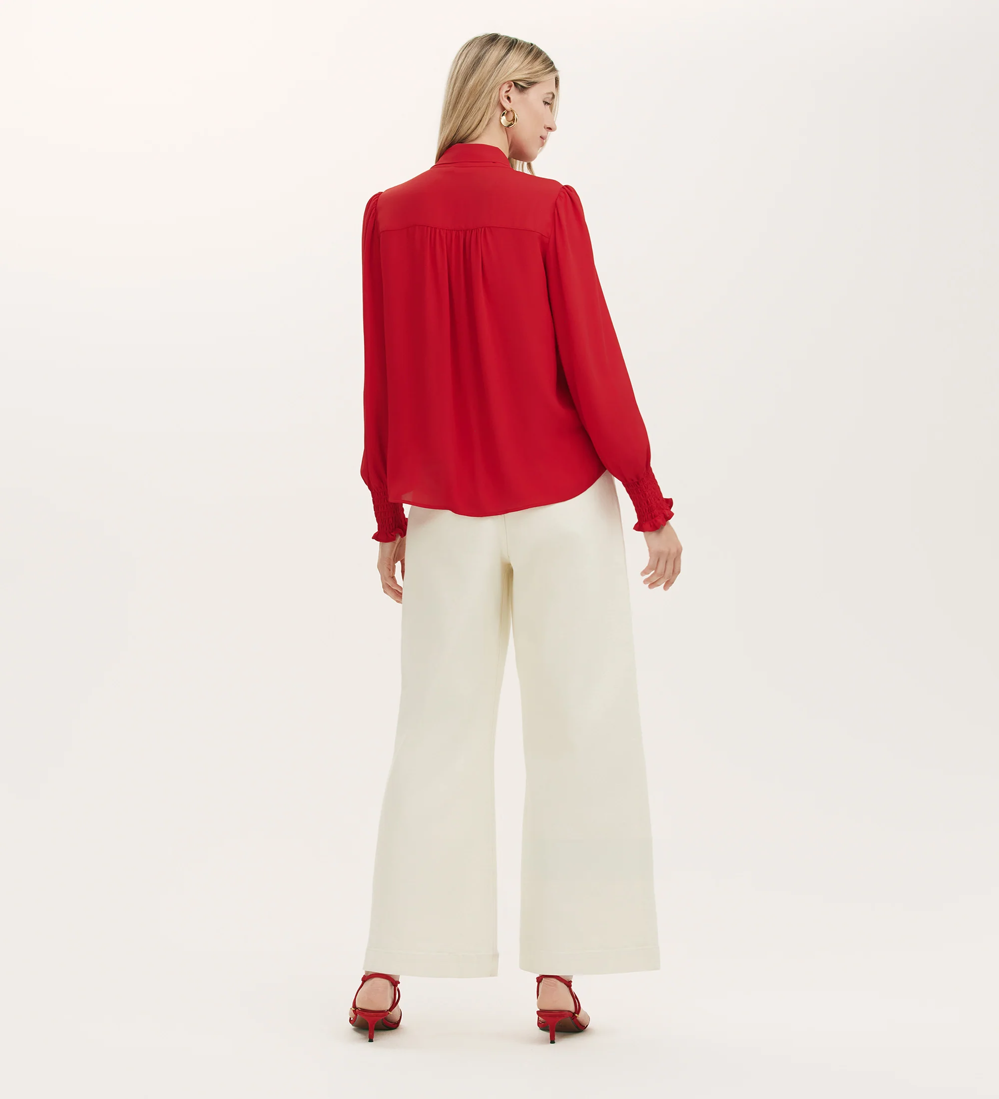Mavis Red Pussy Bow Chiffon Blouse - Image 5