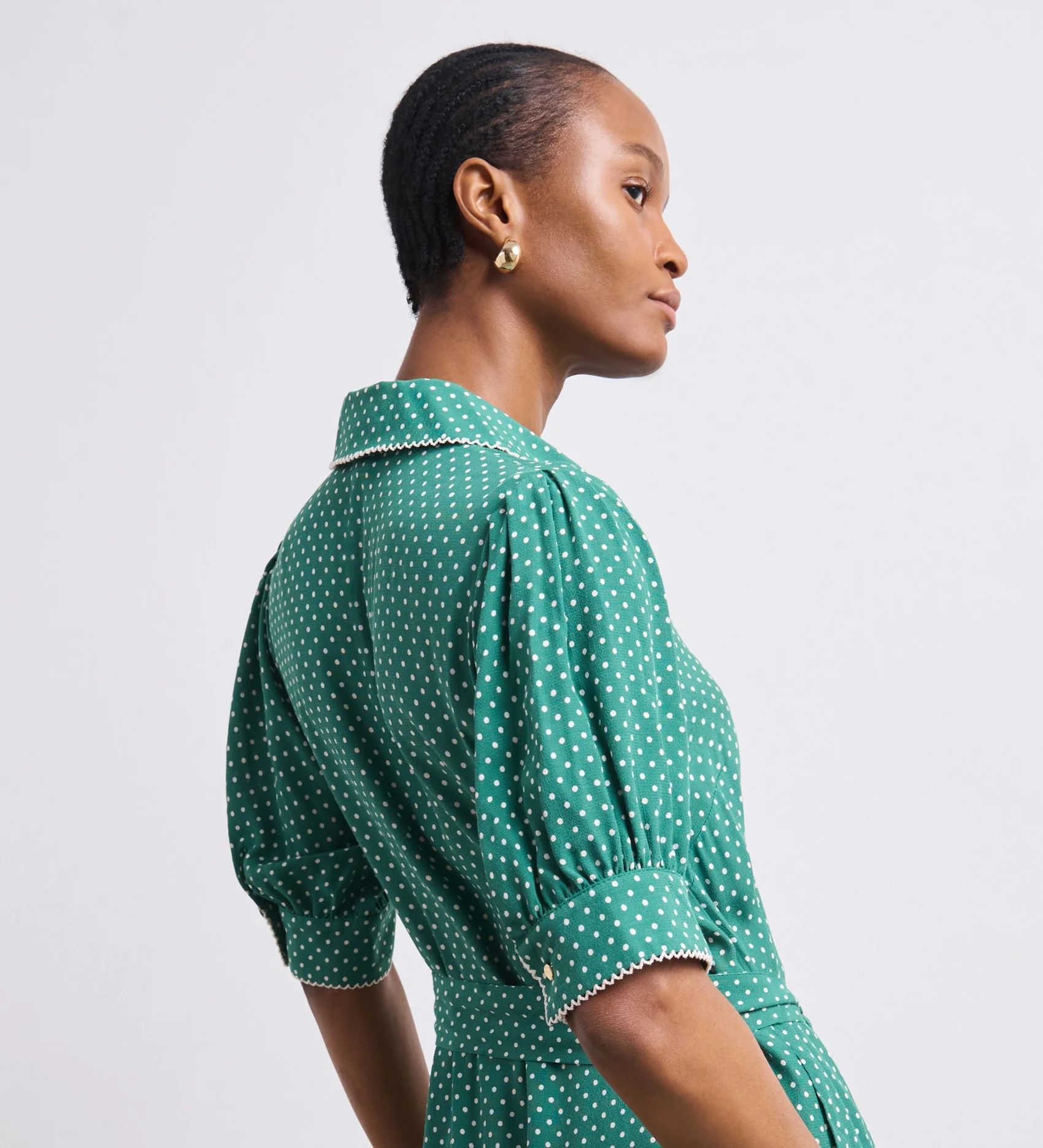 Michelle Green Polka Dot Midi Shirt Dress - Image 2
