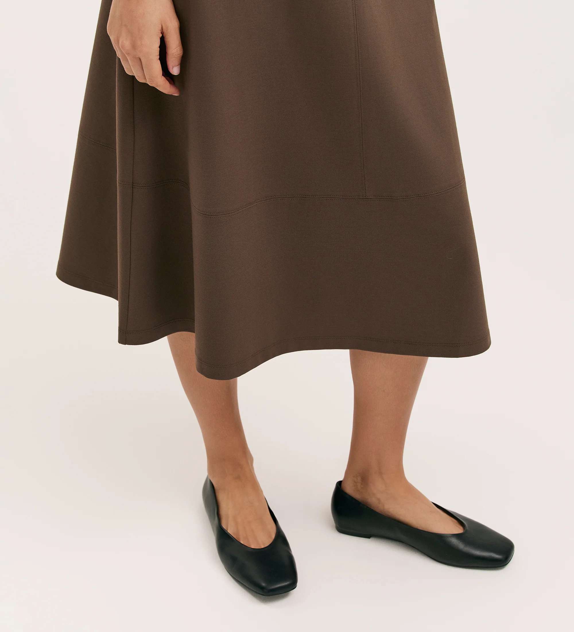 Mikia Mole Ponte Jersey Midi Skirt - Image 3