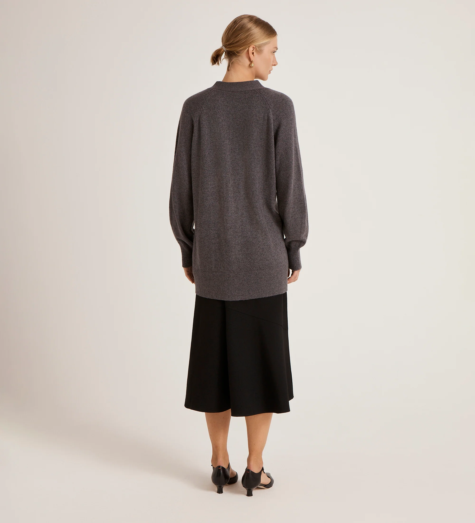 Mila Charcoal Knitted Cardigan - Image 4