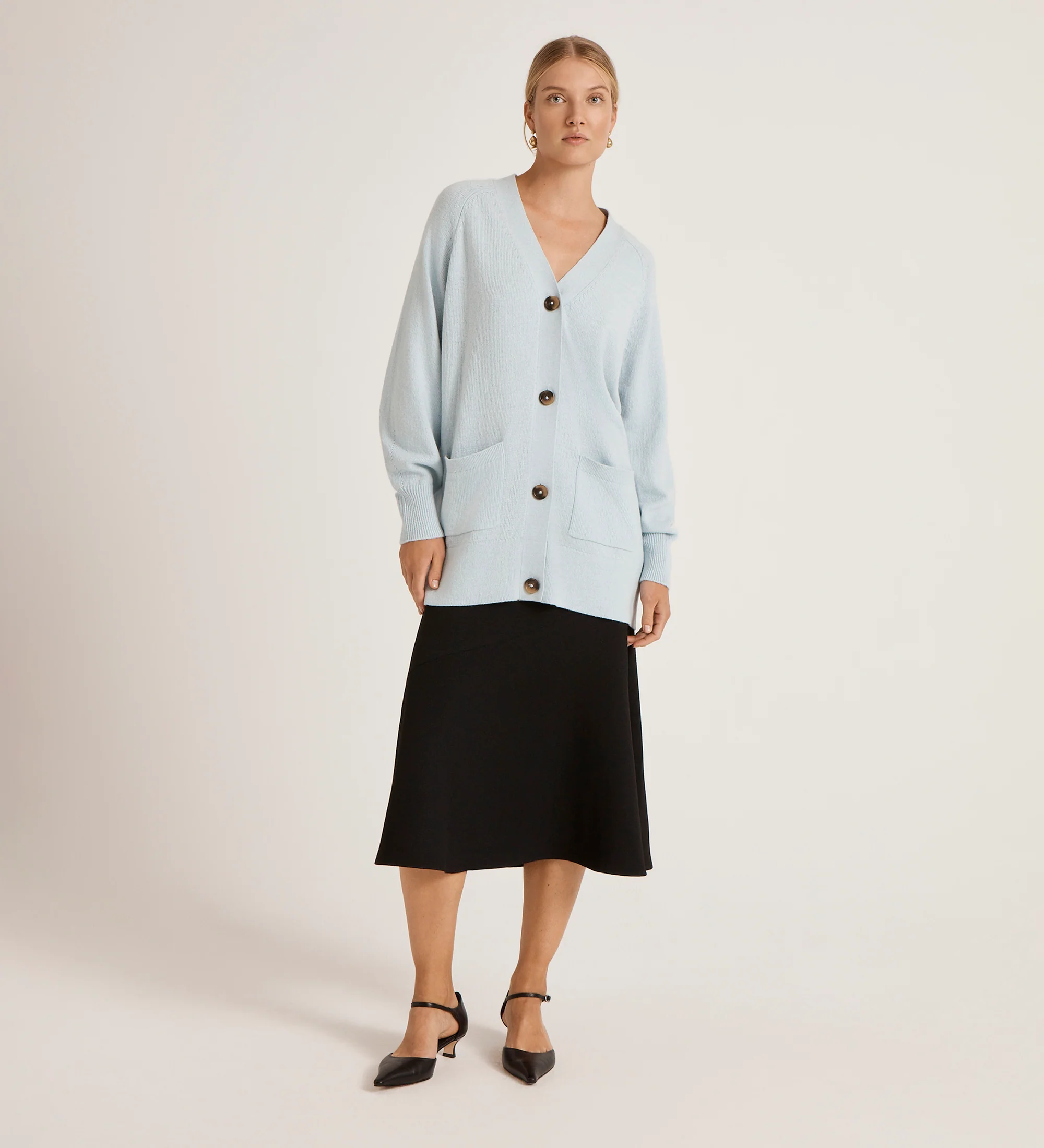 Mila Light Blue Knitted Cardigan - Image 3