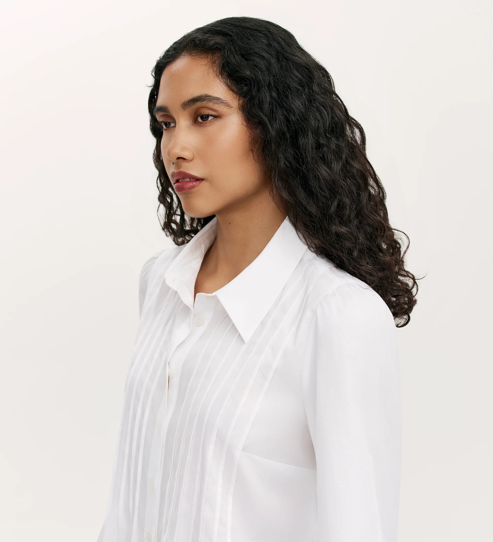 Mimi White Cotton Rich Shirt - Image 3