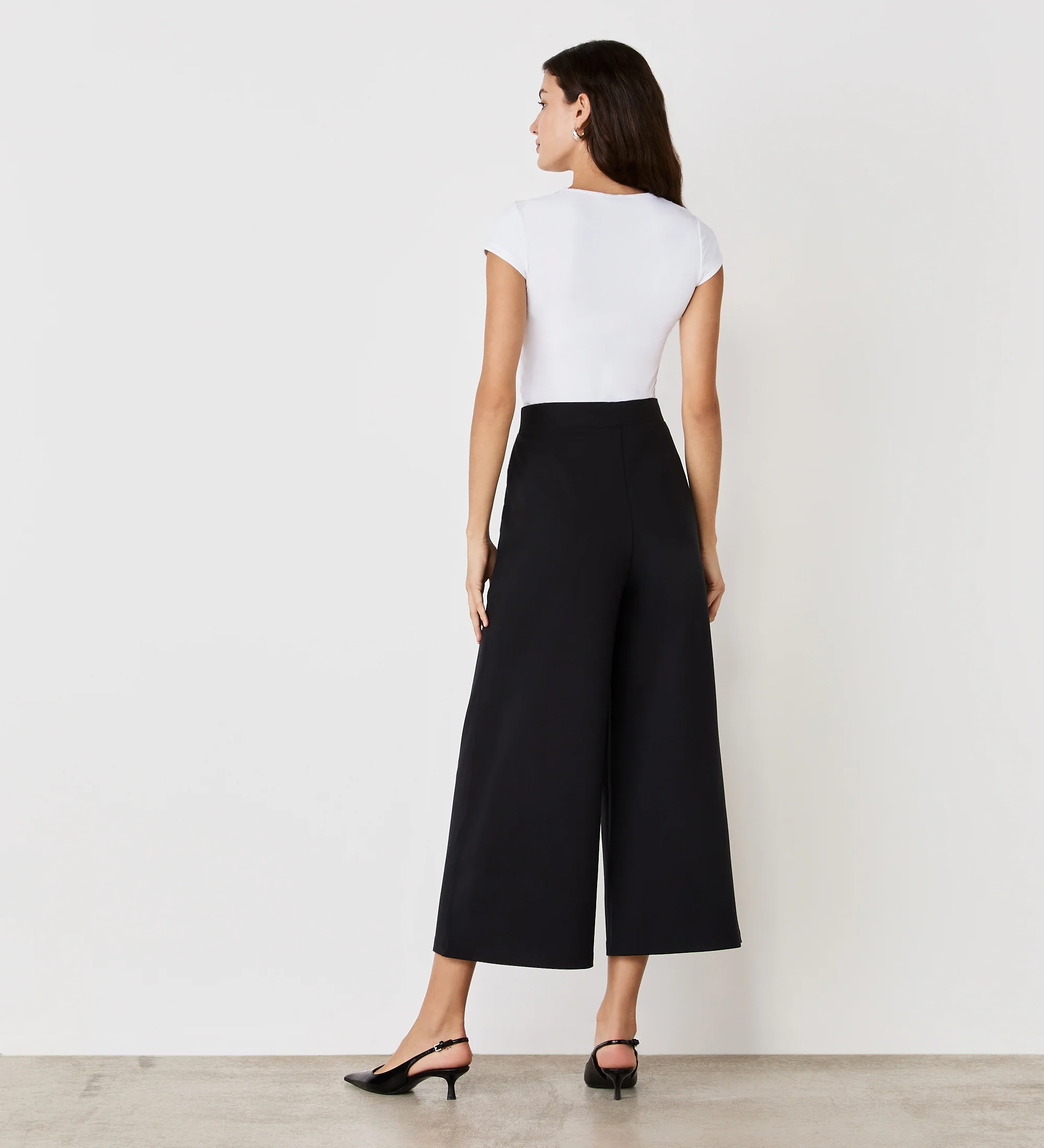 Miribel Black Ponte Jersey Wide Leg Trousers - Image 4