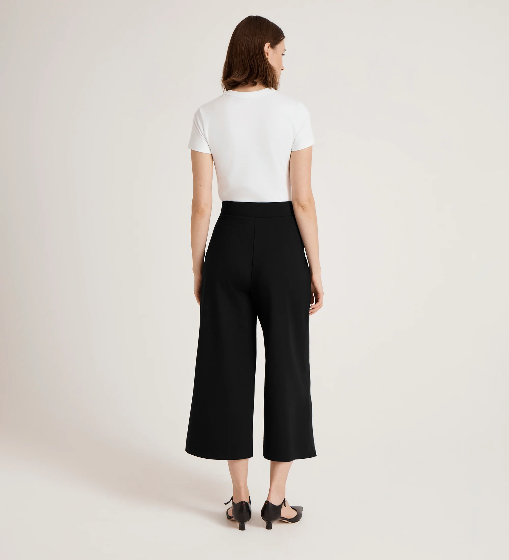 Miribel Black Ponte Jersey Wide Leg Trousers - Image 5