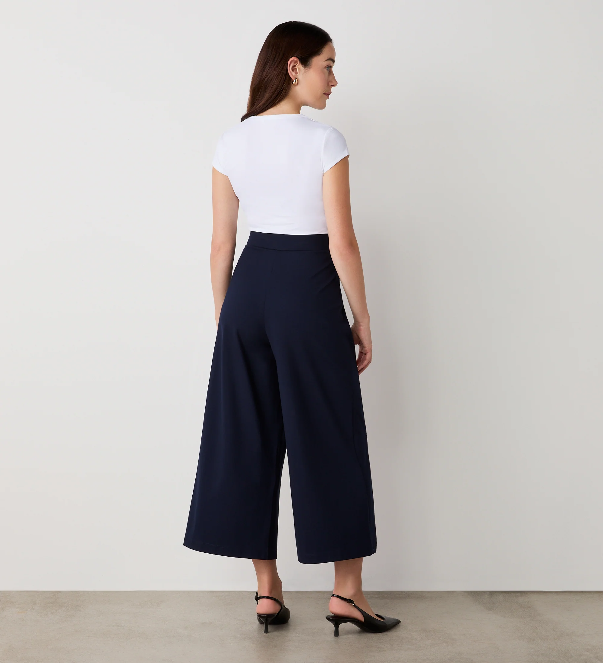 Miribel Navy Cropped Ponte Jersey Trousers - Image 4