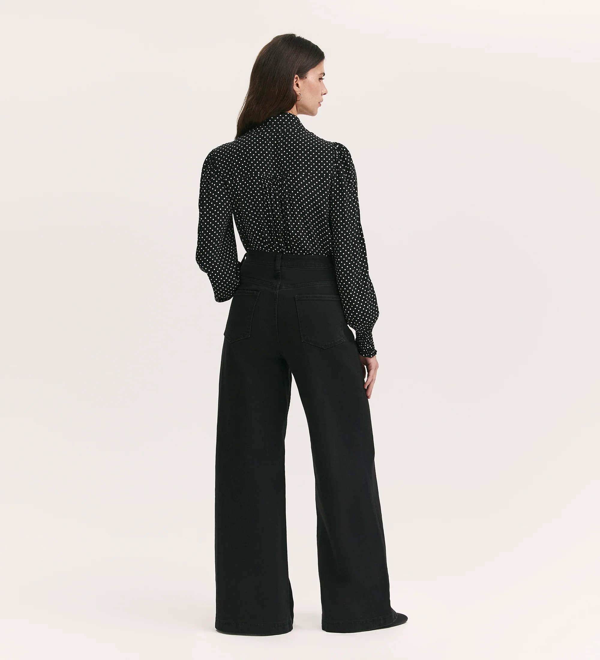 Monica Black Wide Leg Jeans - Image 4