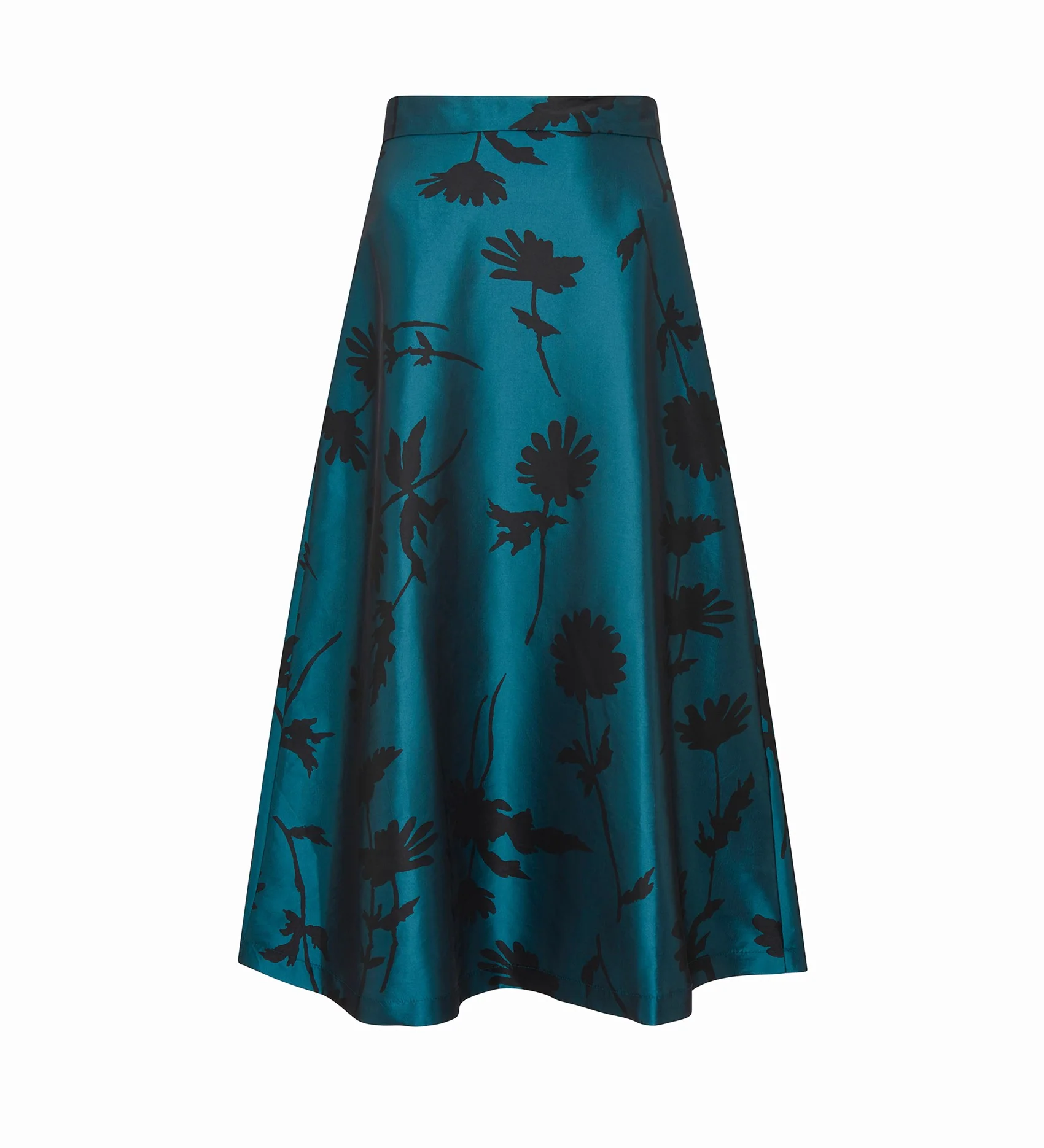 Naia Taffeta Teal Floral Skirt - Image 5