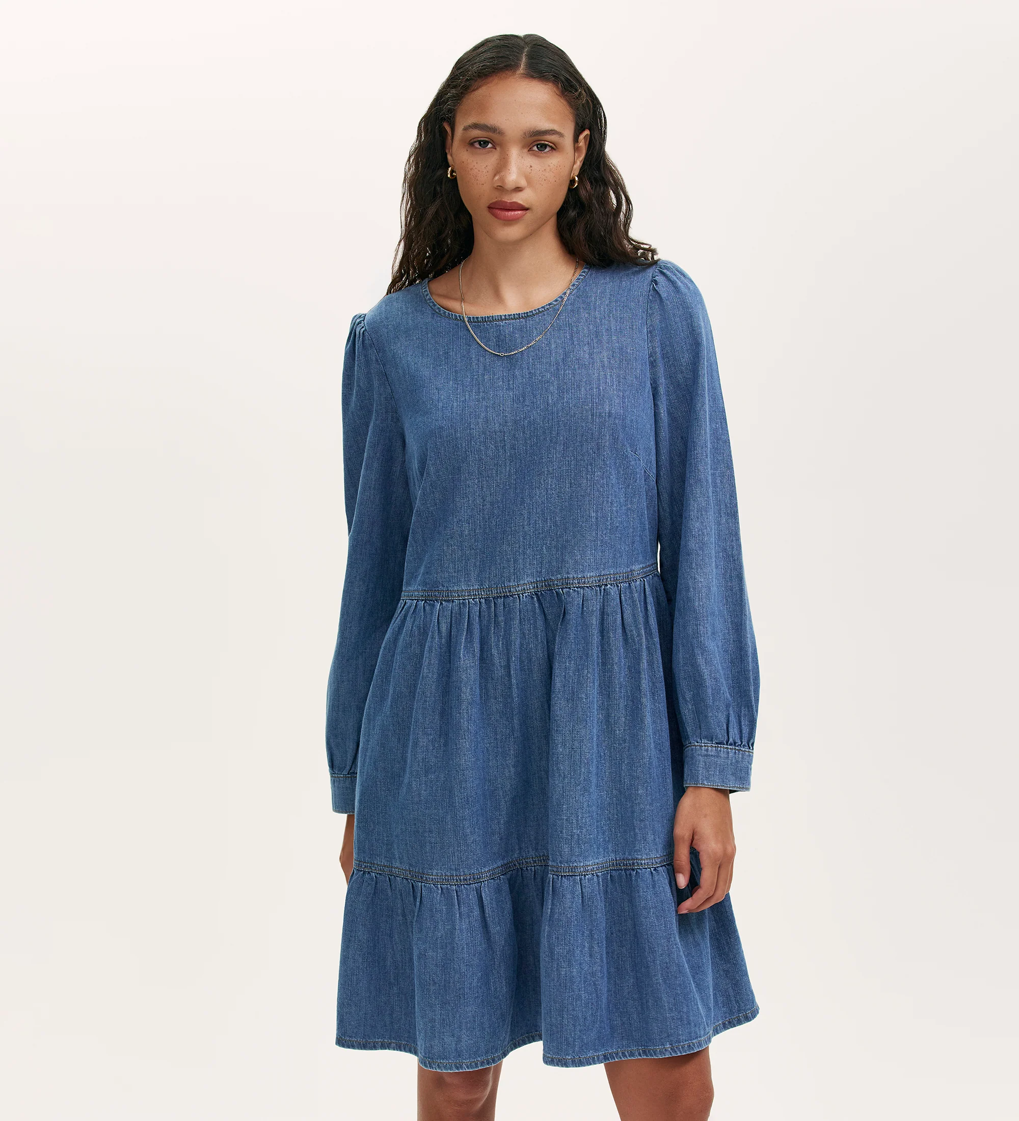 Nancy Light Blue Denim Dress - Image 2