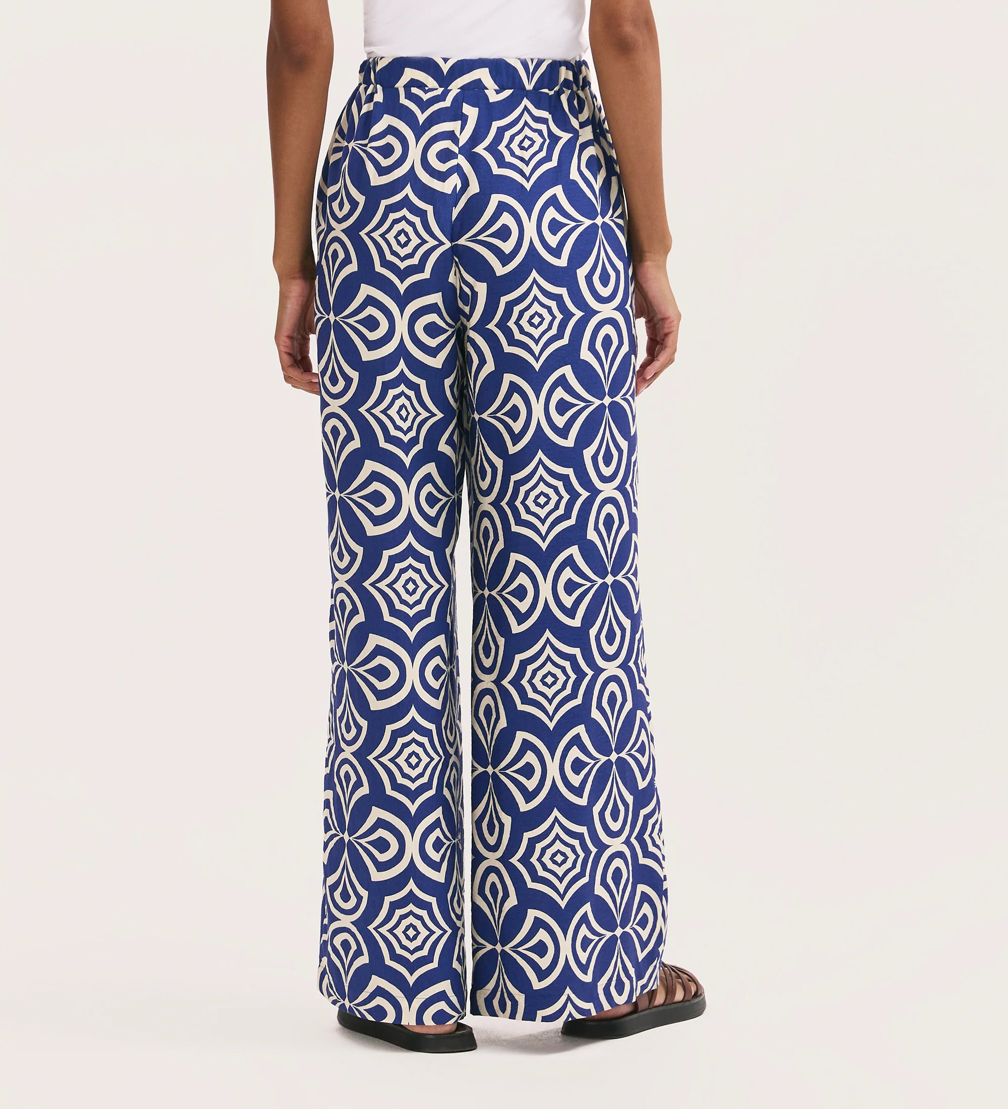 Nat Blue Mosaic Wide Leg Trousers - Image 4