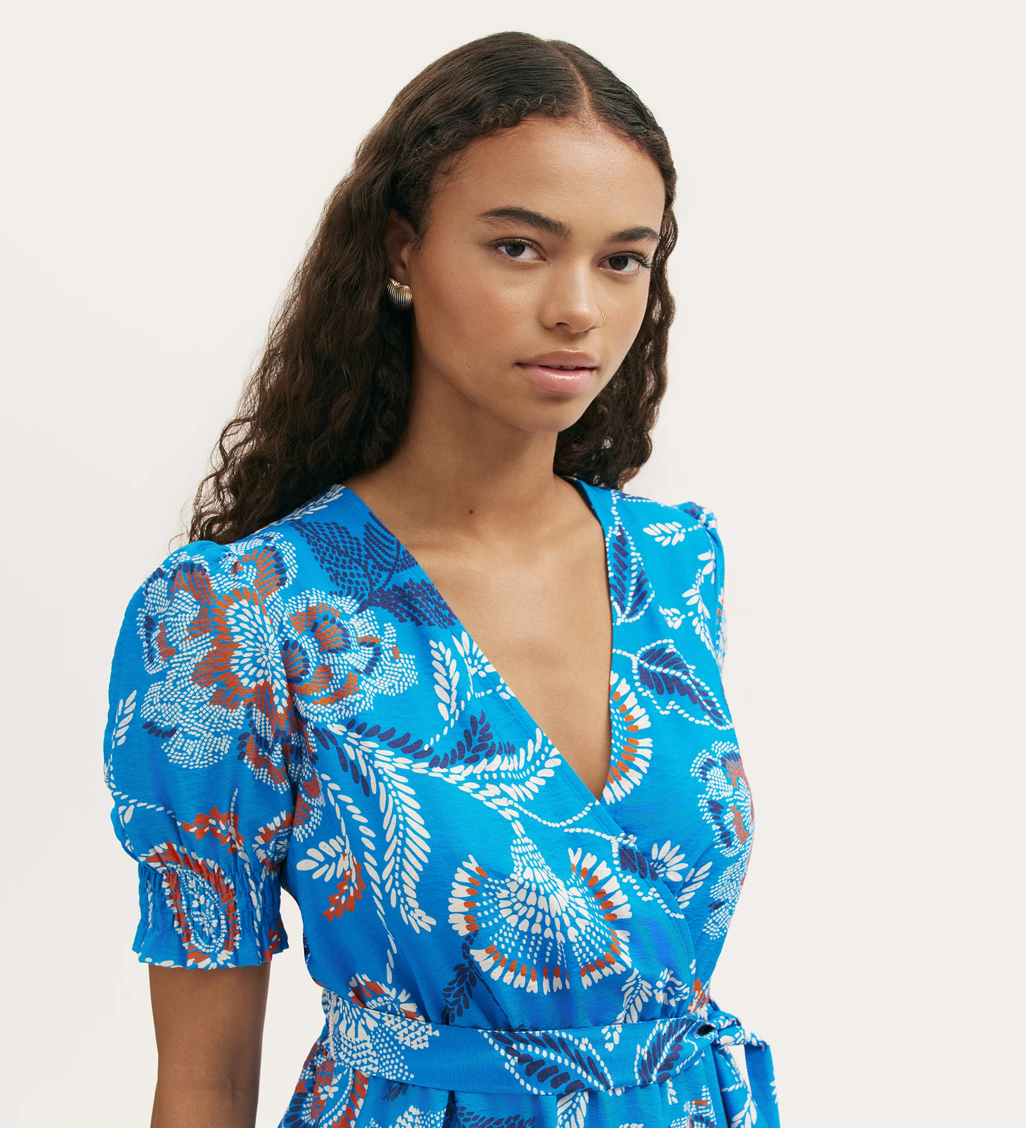 Nicoleta Blue Floral Midi Dress - Image 3