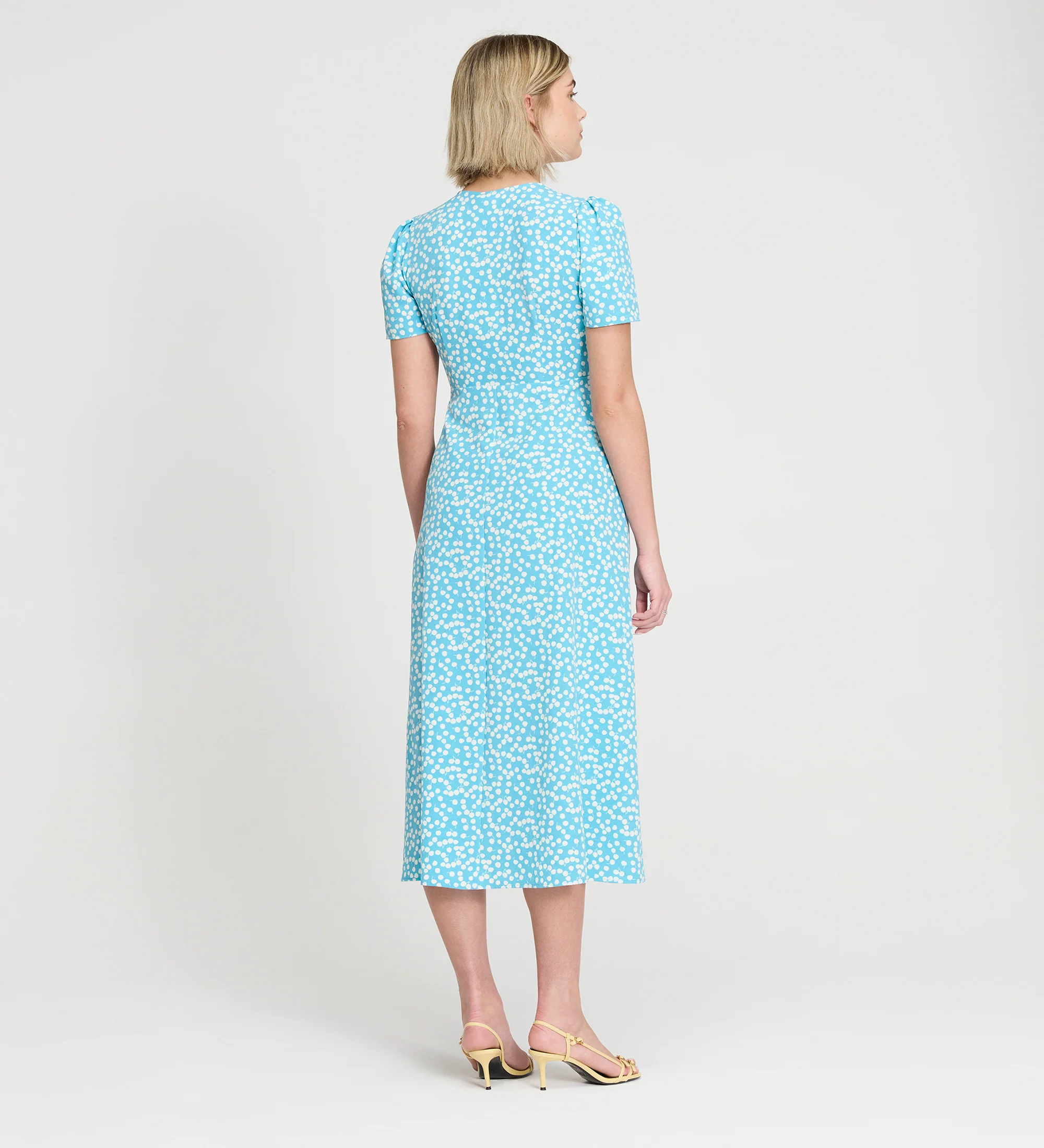Nieve Blue Cherry Spot Midi Dress - Image 6