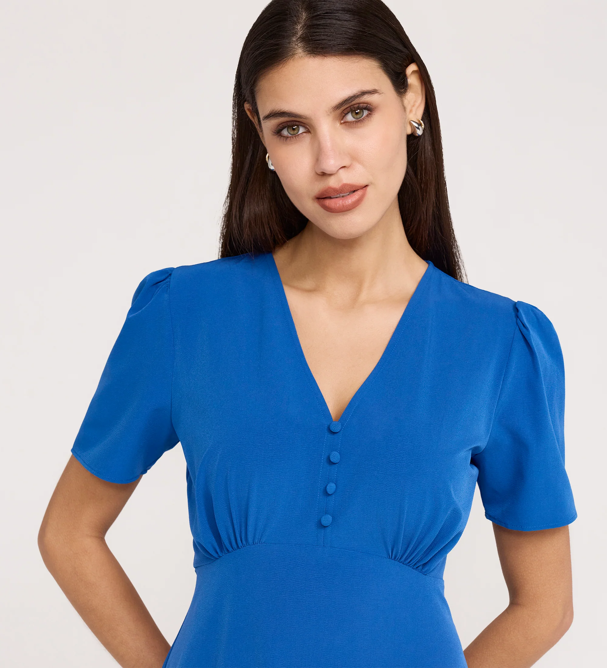 Nieve Cobalt Crepe Midi Dress - Image 3