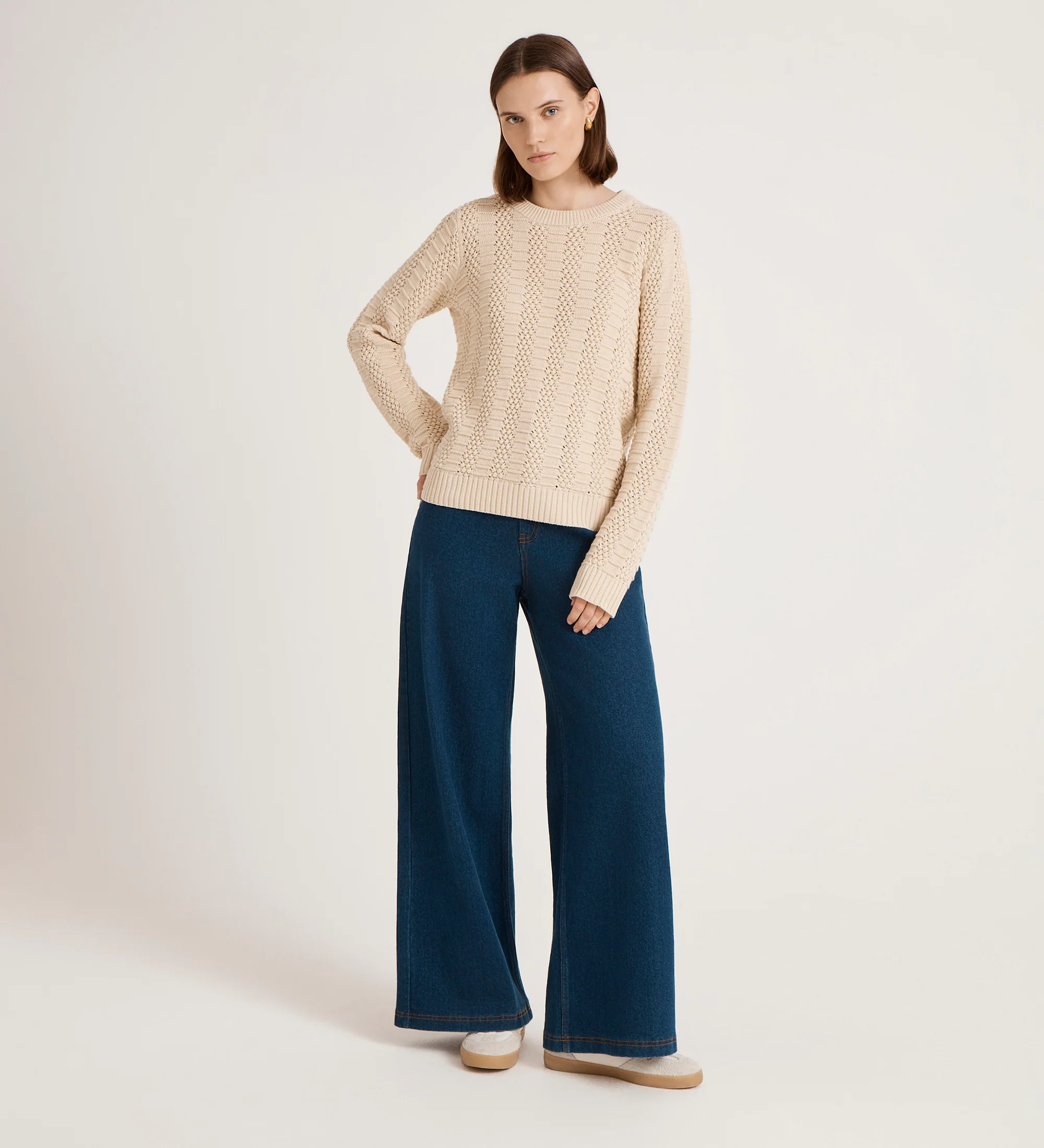 Nova Oatmeal Knitted Jumper - Image 2