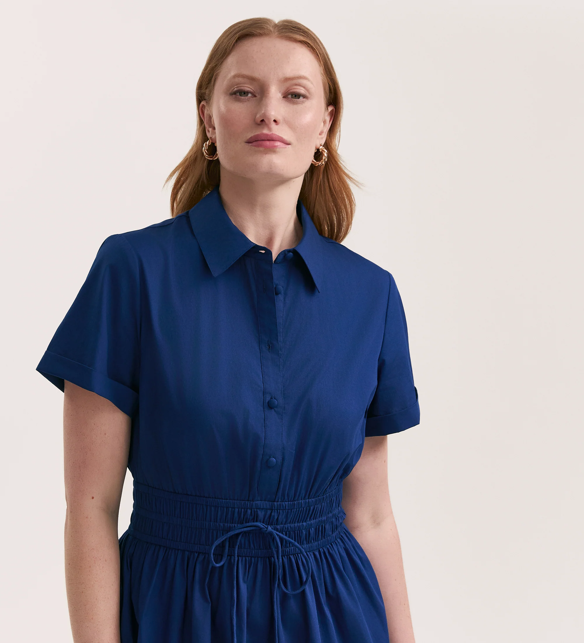 Penny Indigo Cotton Midi Shirt Dress - Image 2