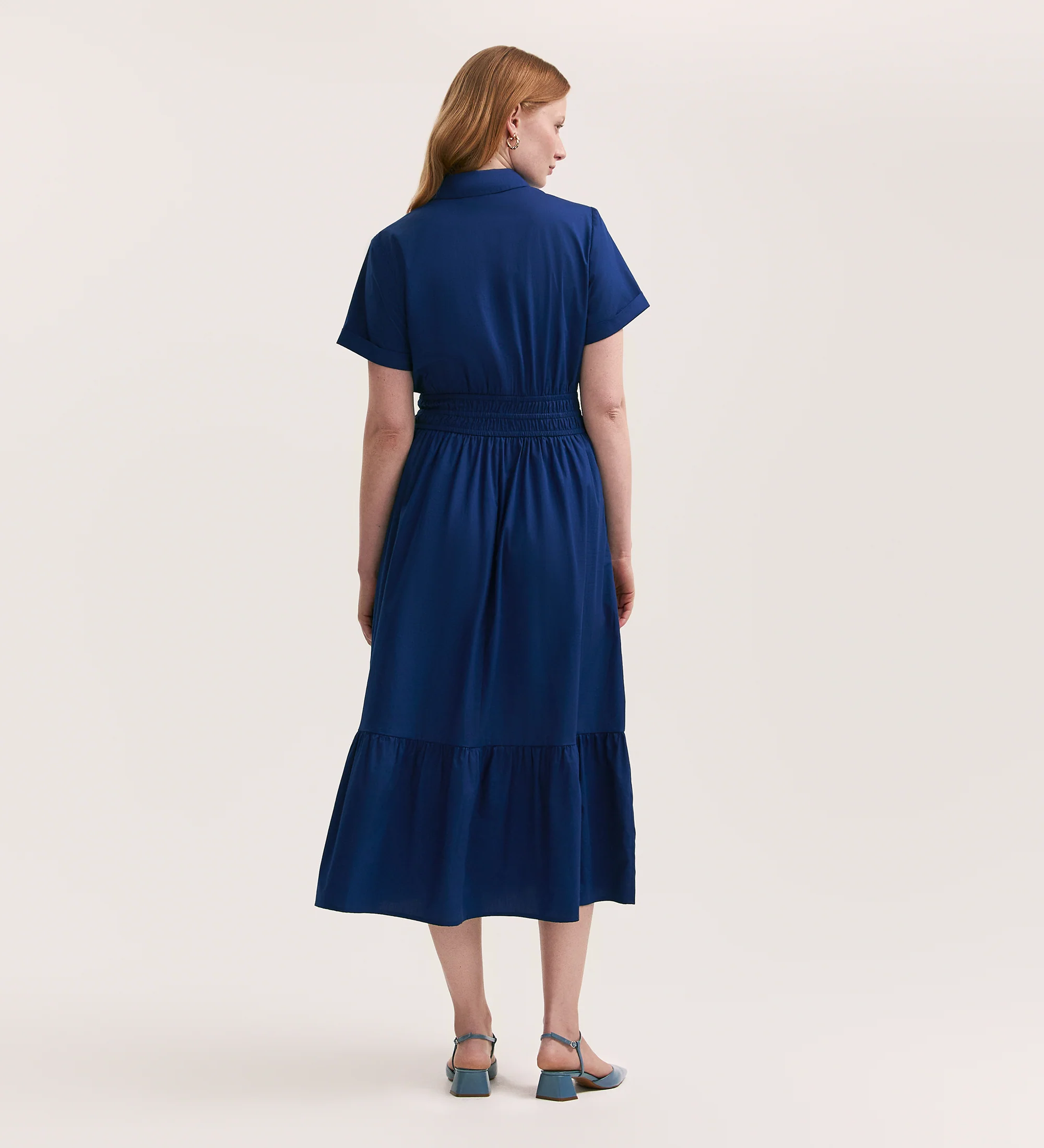 Penny Indigo Cotton Midi Shirt Dress - Image 4