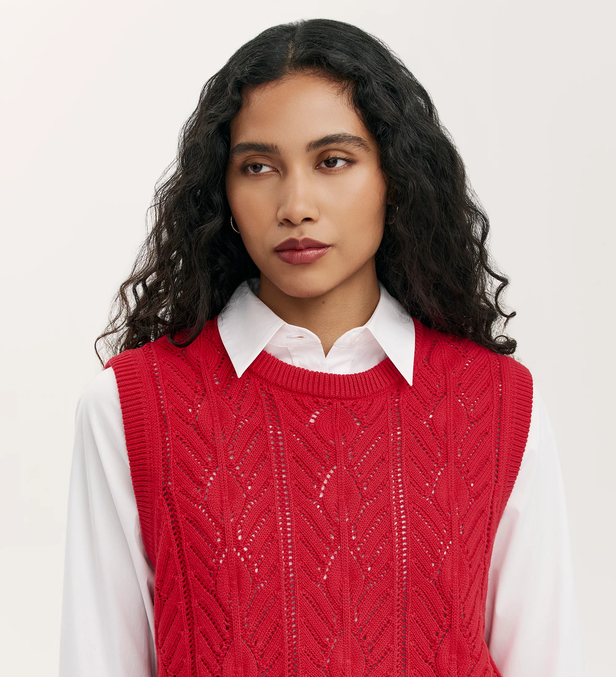 Prim Red Knitted Vest - Image 3