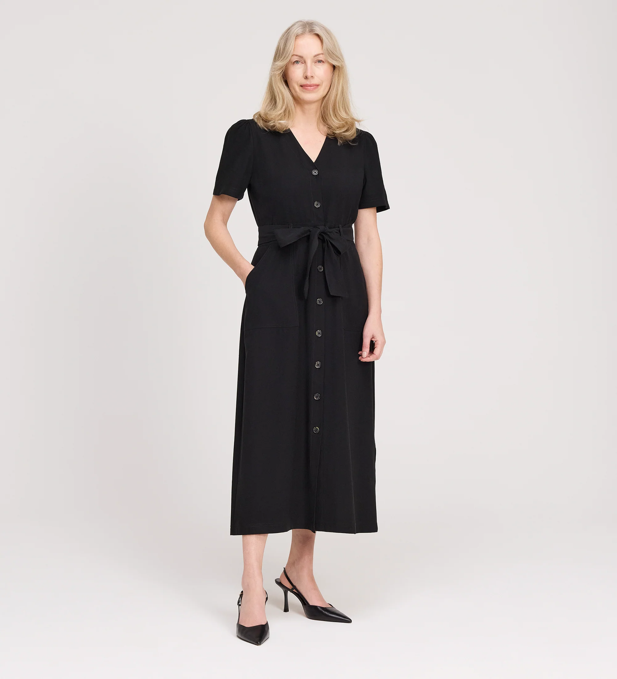 Priscilla Black Cupro Midi Dress - Image 4