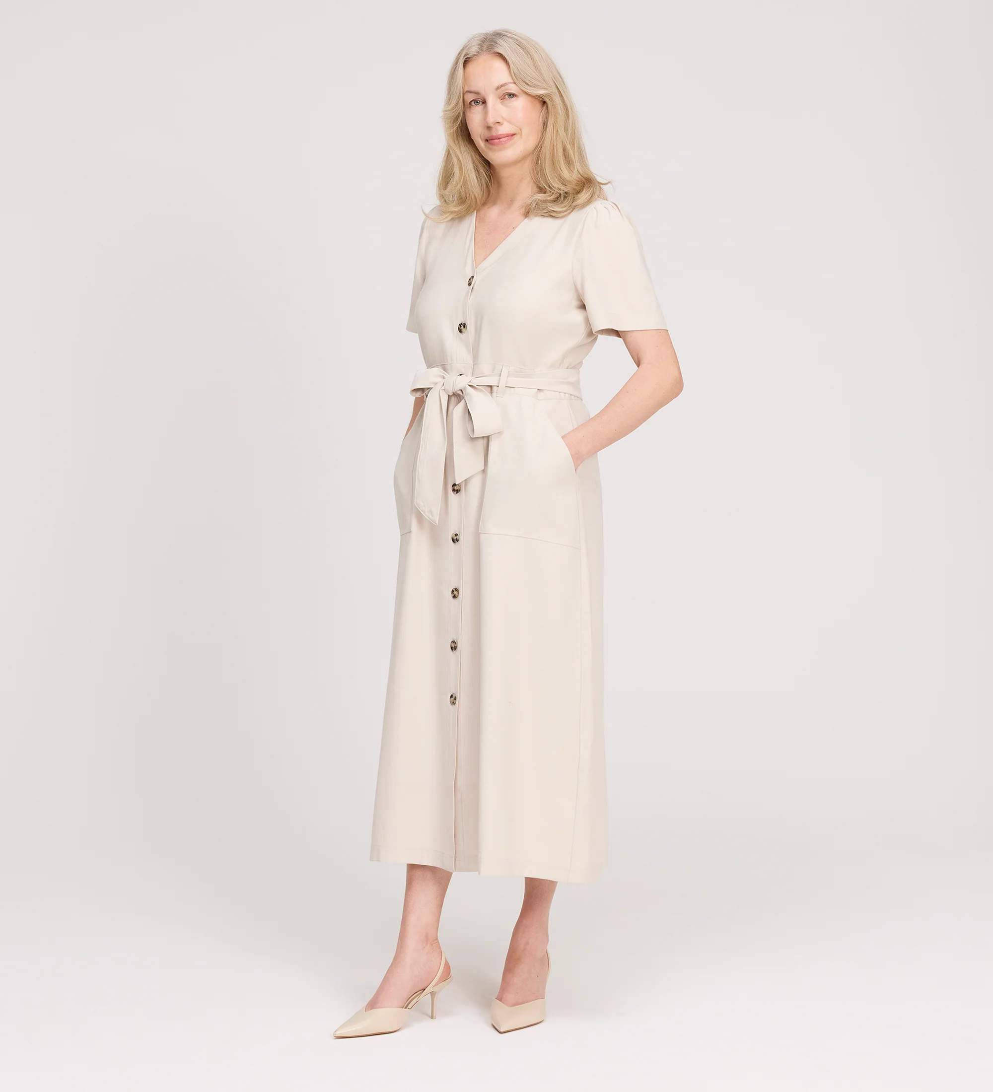 Priscilla Stone Cupro Midi Dress - Image 4