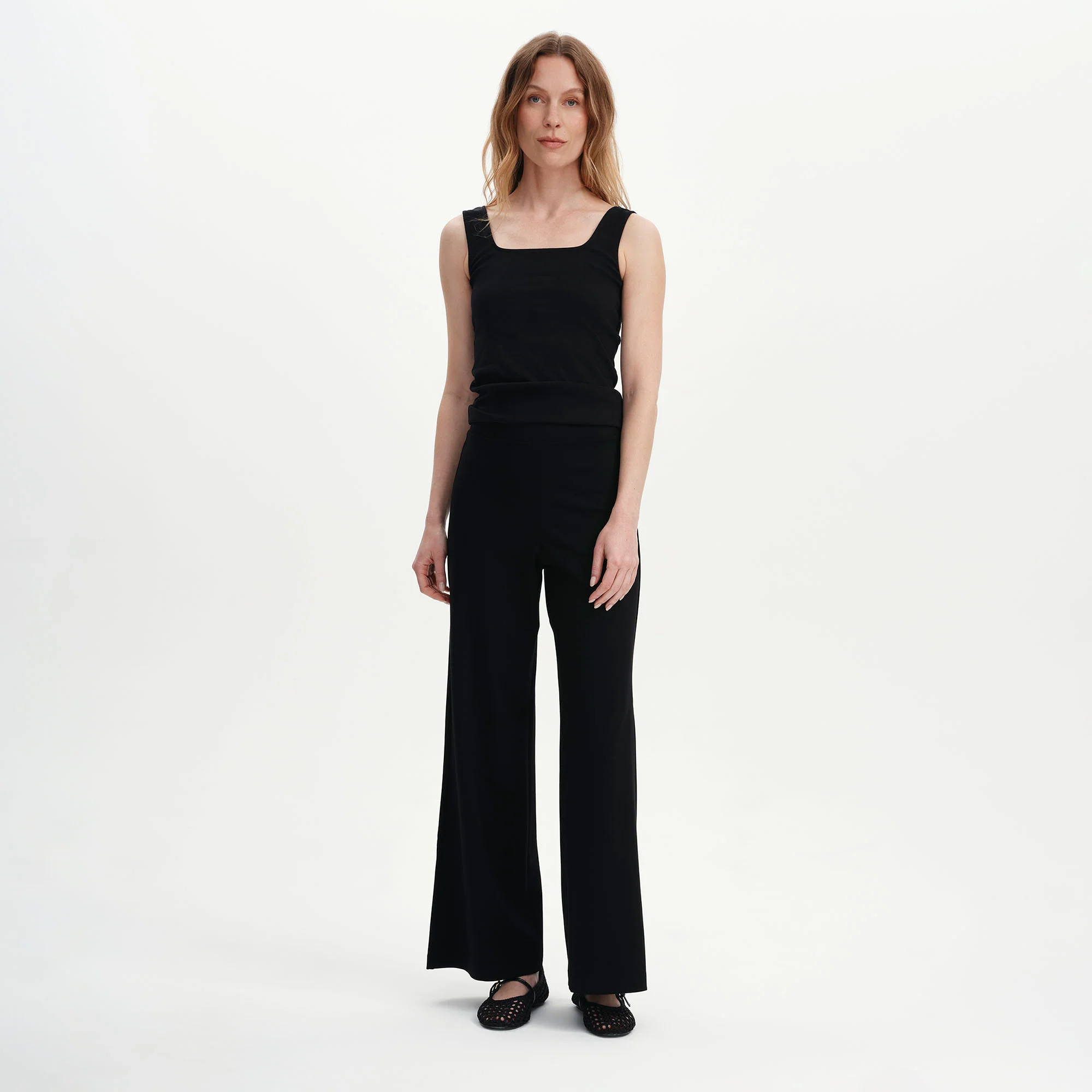 Reyna Black Ponte Jersey Wide Leg Trousers - Image 4