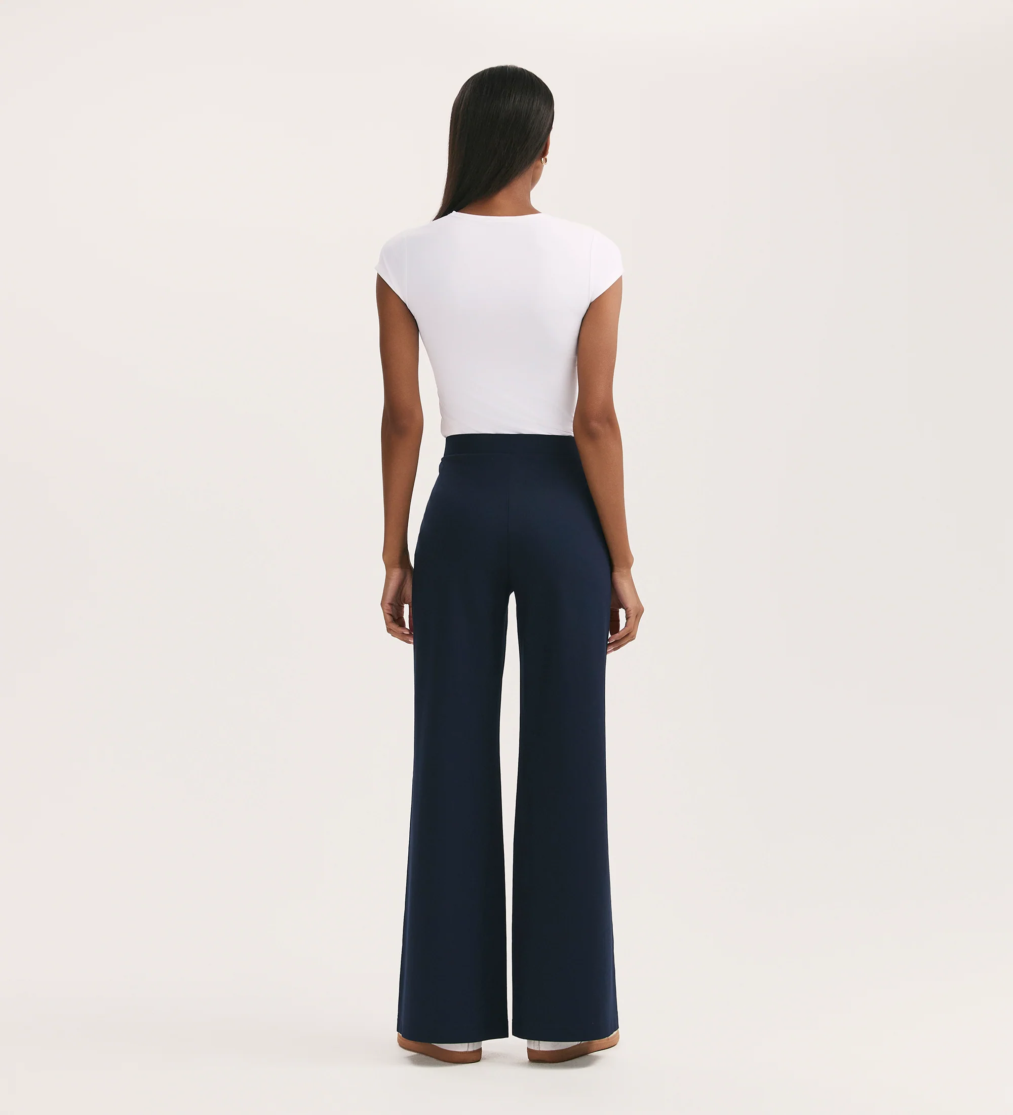 Reyna Navy Ponte Wide Leg Trousers - Image 4