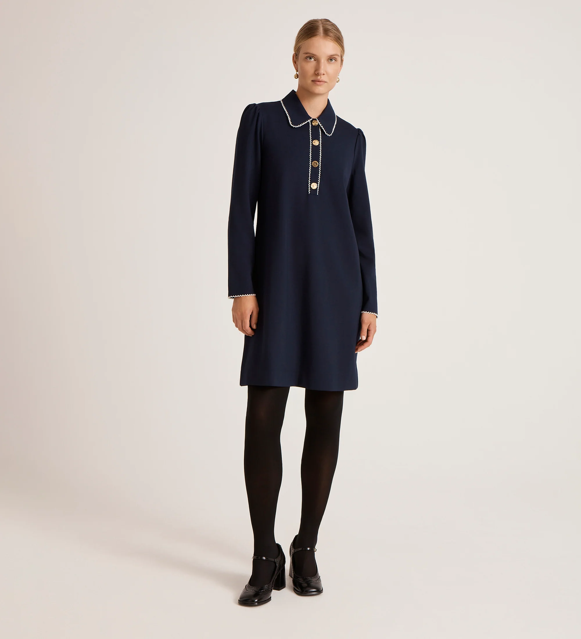 Ronnie Navy Ponte Jersey Mini Dress - Image 3