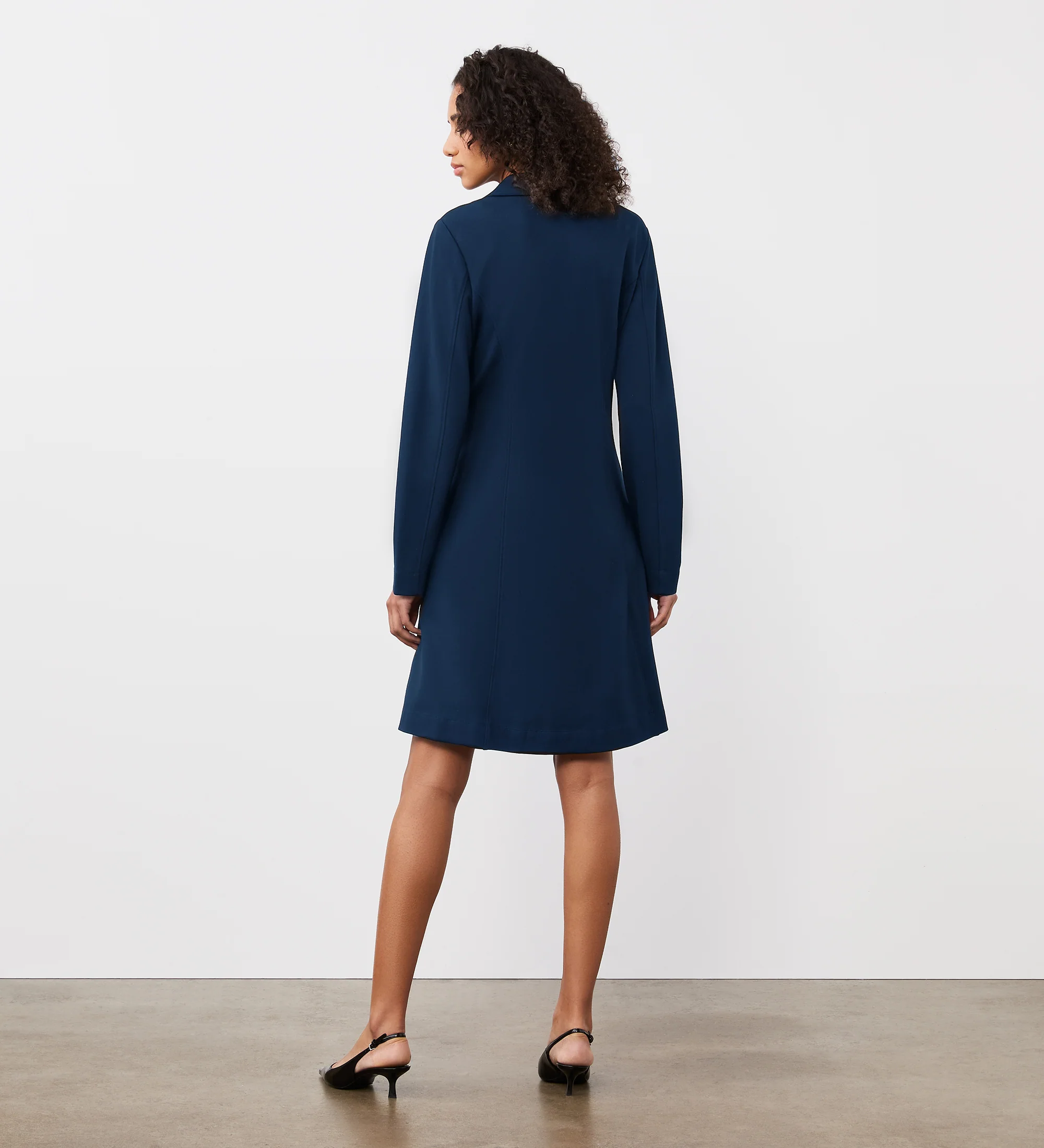 Rosita Navy Ponte Midi Dress - Image 4