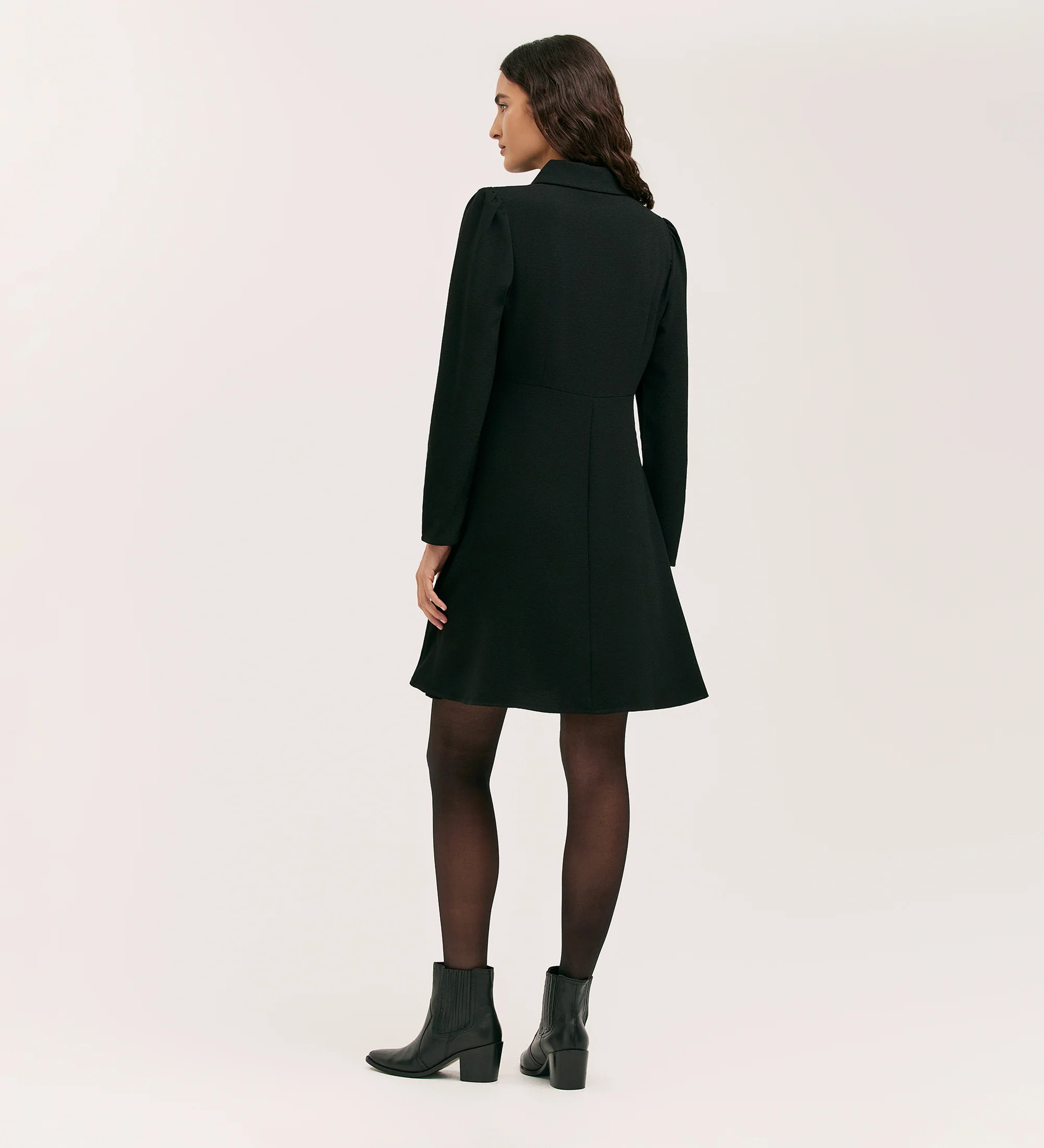 Sabine Black Crepe Short Dress - Image 5