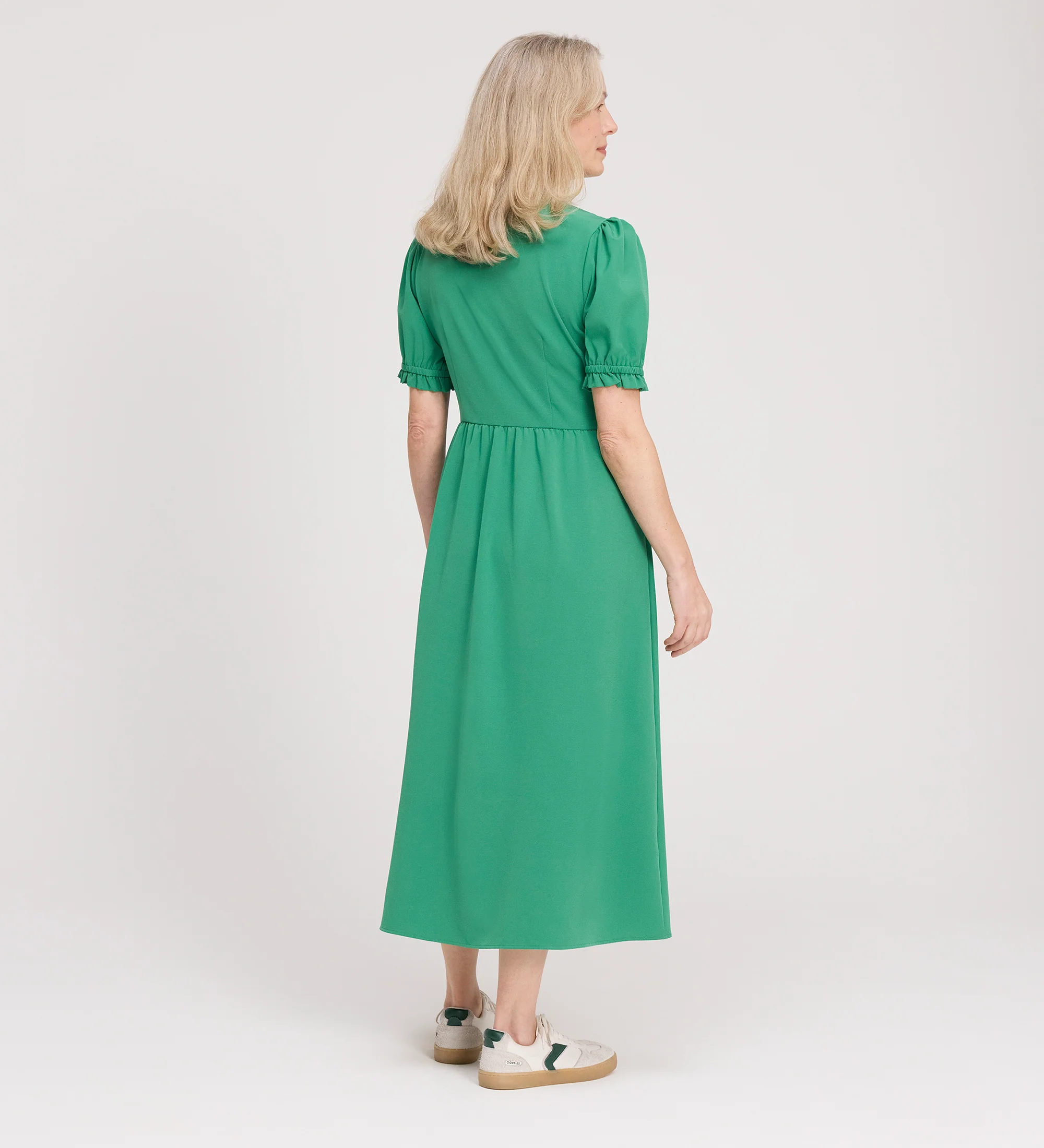 Samantha Green Button Through Midi Dress - Image 5