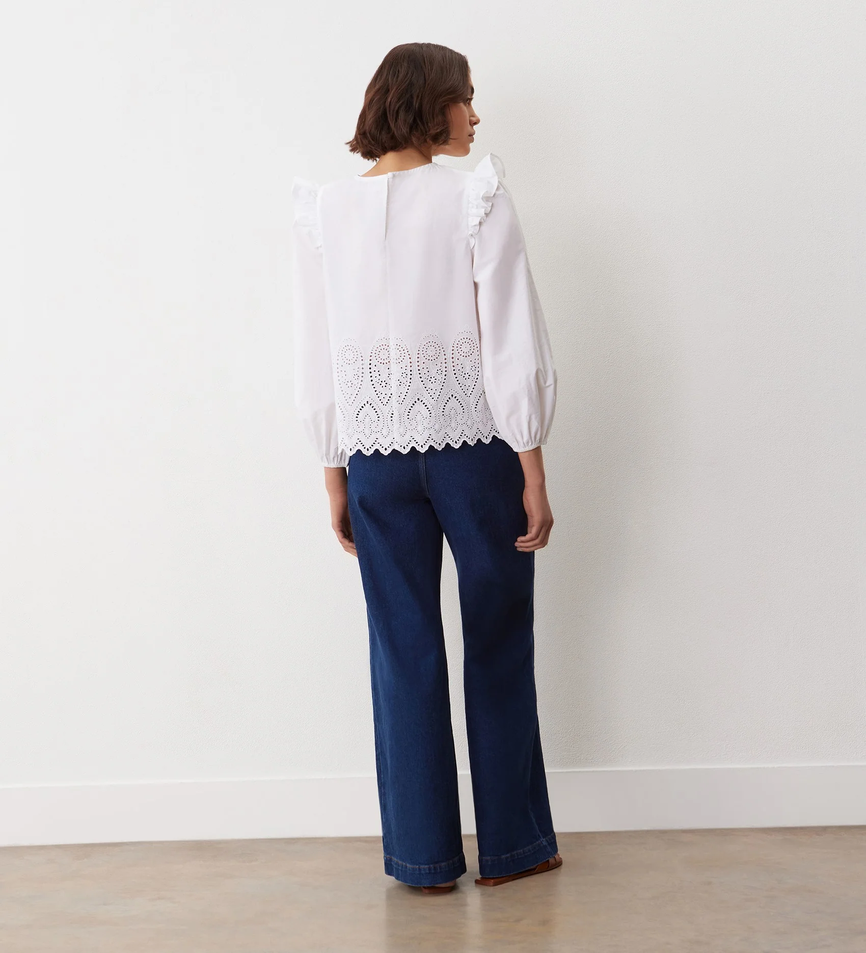 Serena White Broderie Anglaise Cotton Blouse - Image 5