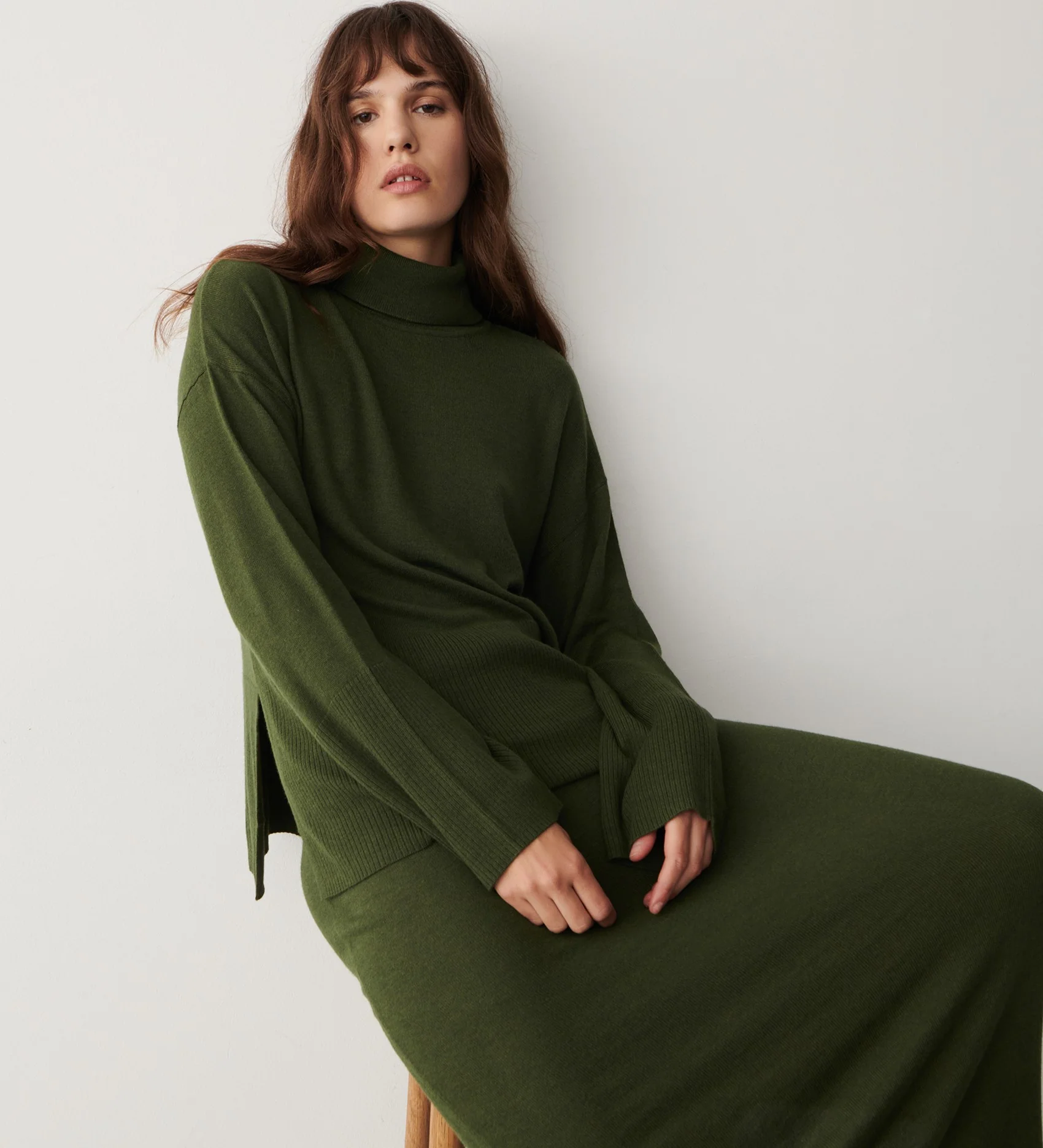 Sienna Khaki Roll Neck Jumper - Image 3