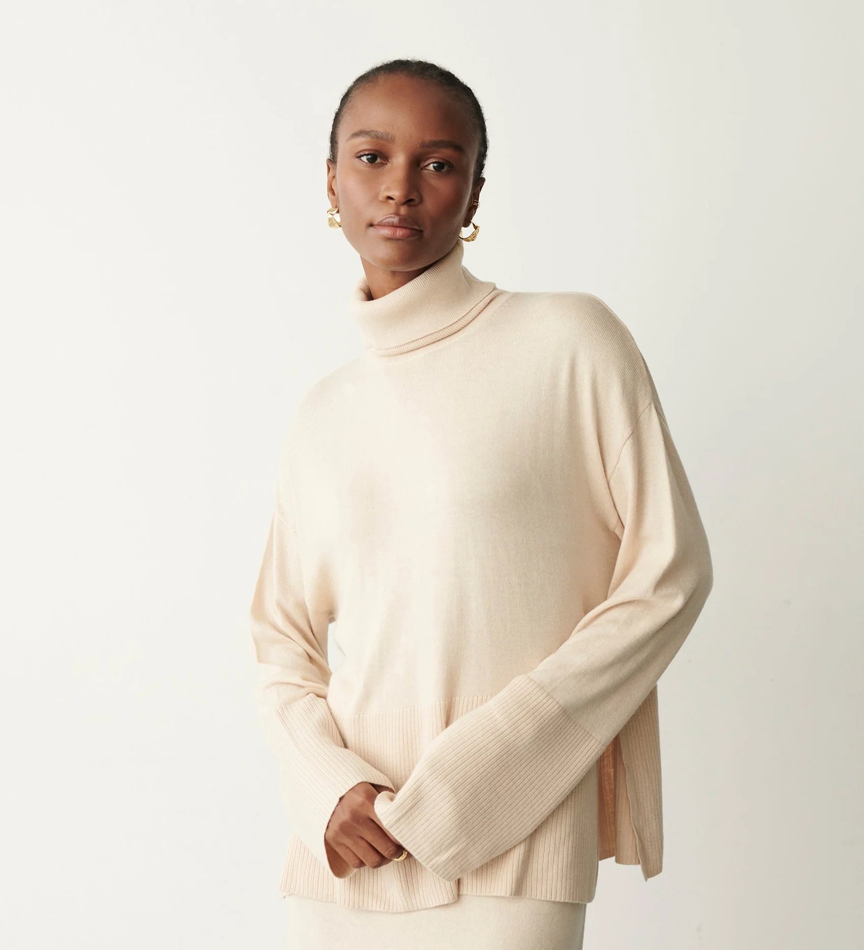 Sienna Pale Oatmeal Roll Neck Jumper - Image 4