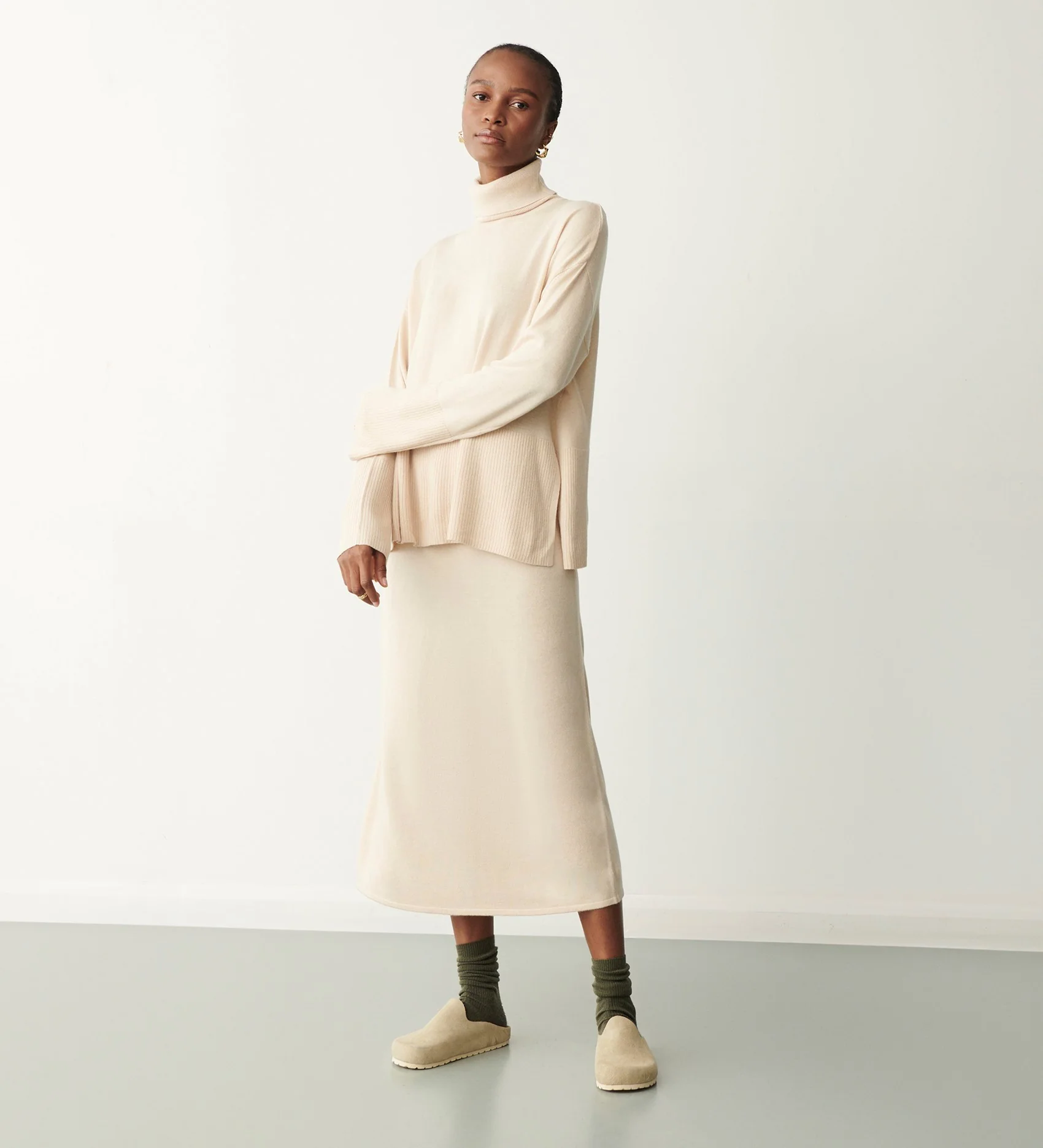Sienna Pale Oatmeal Roll Neck Jumper - Image 6