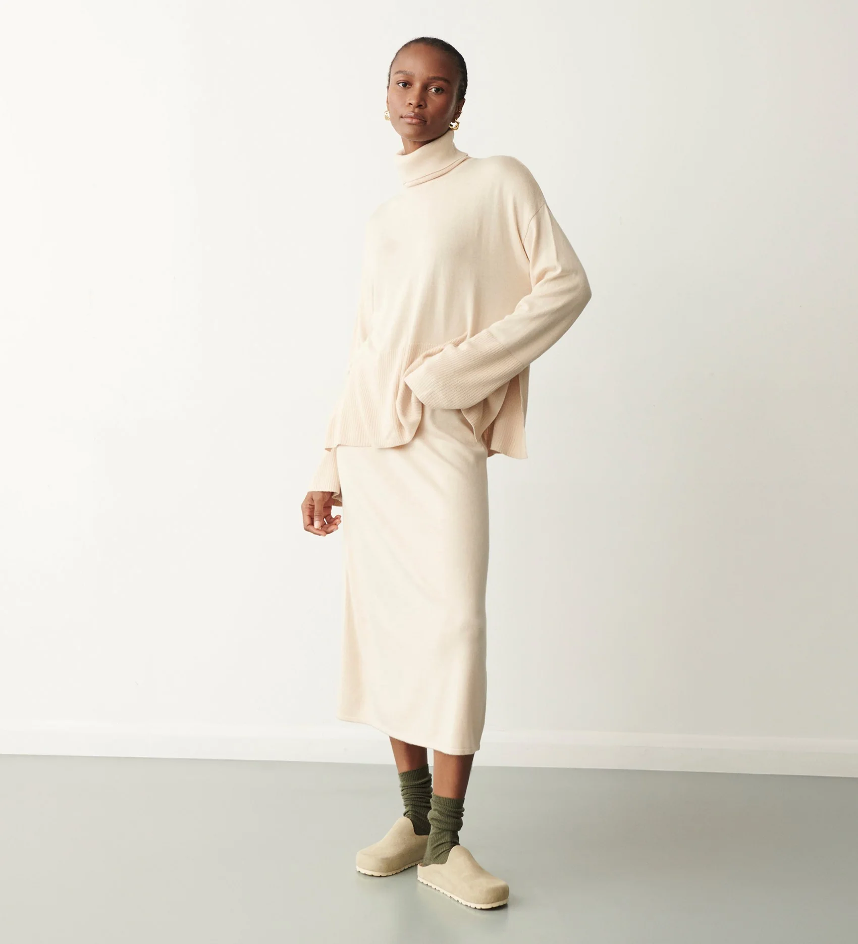 Sienna Pale Oatmeal Roll Neck Jumper - Image 8